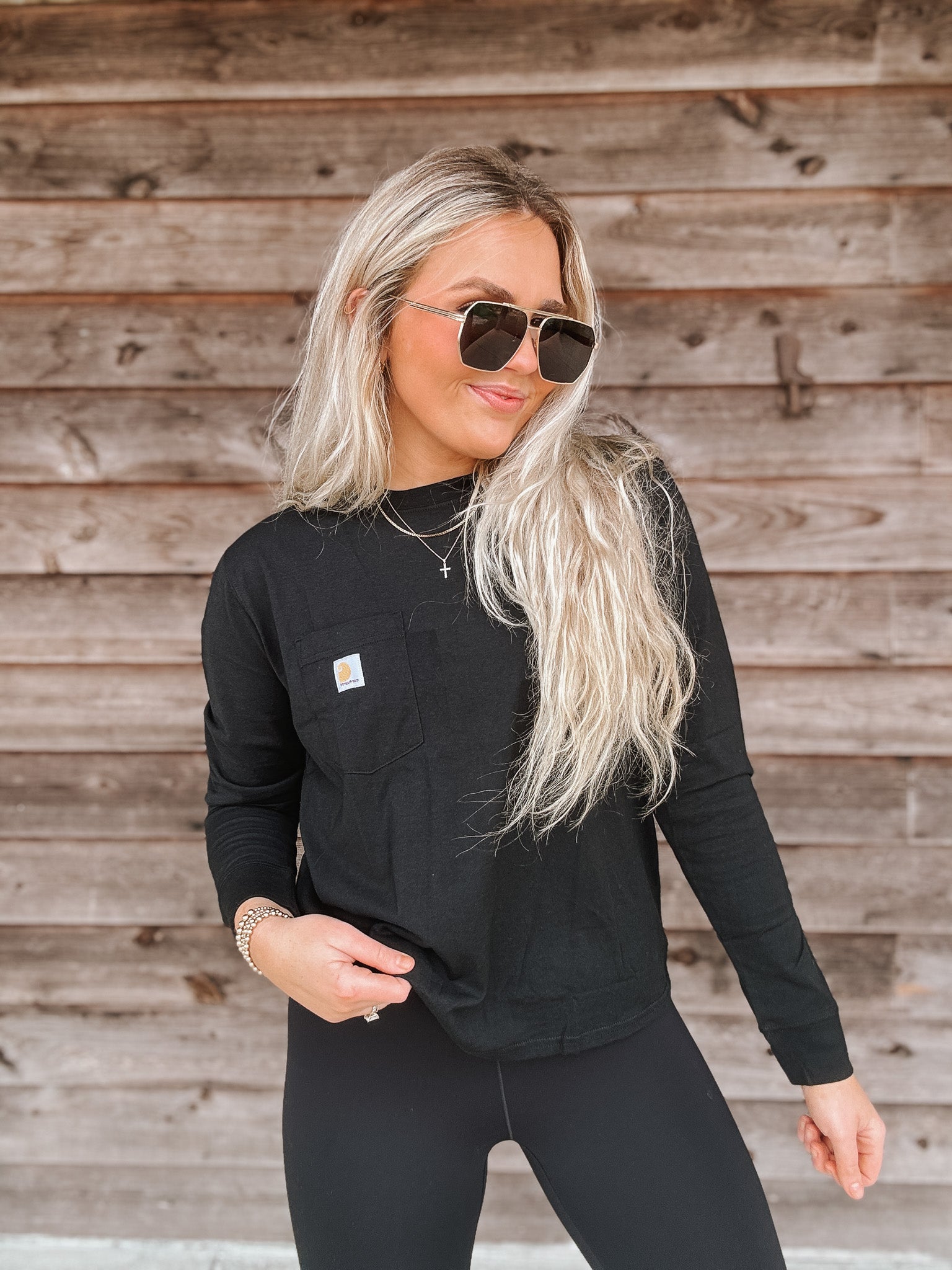 Women's Carhartt TENCEL Loose Fit Long-Sleeve T-Shirt in Black