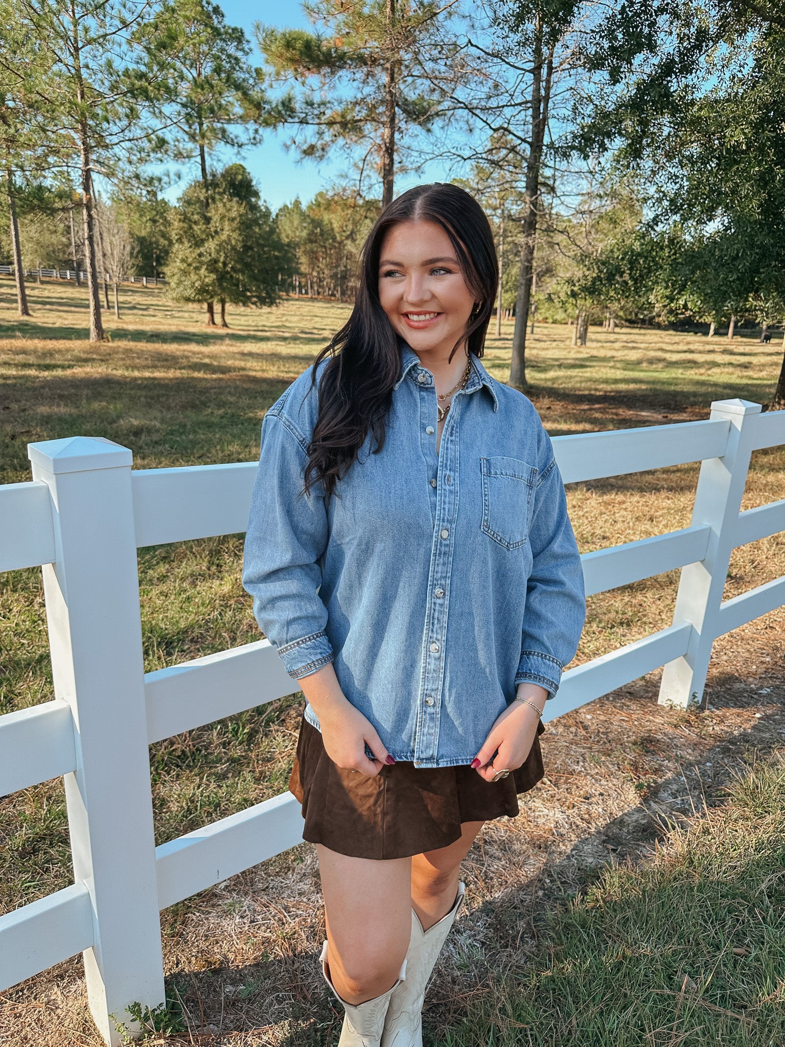 Evening Sunset Oversized Denim Shirt