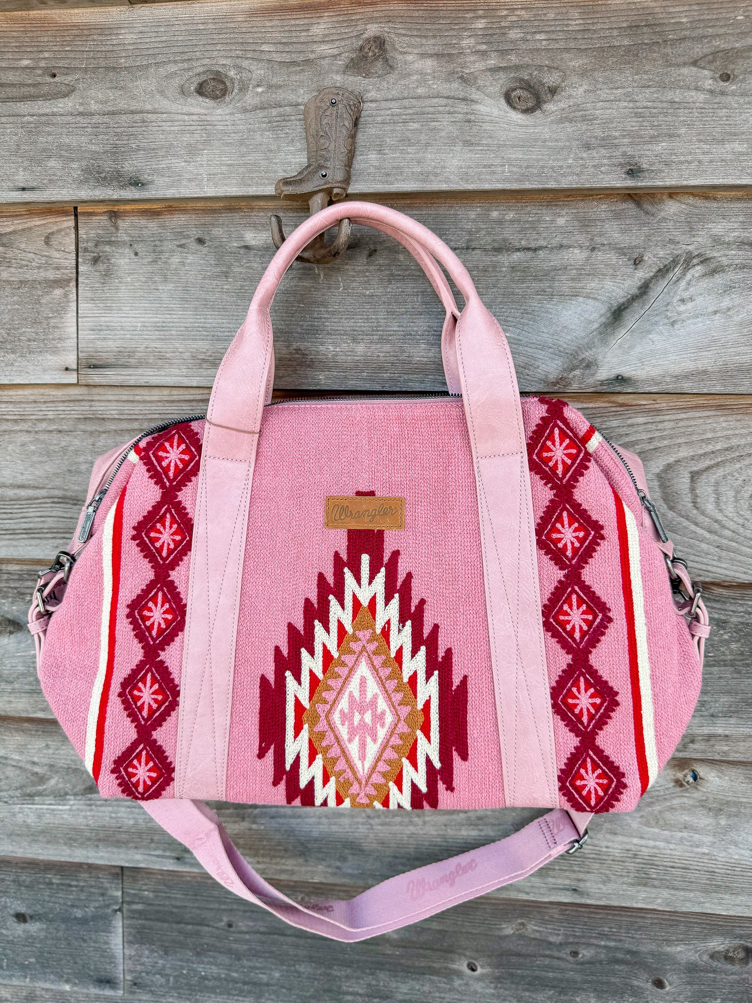 Wrangler Southwestern Print Duffle Bag in Hot Pink