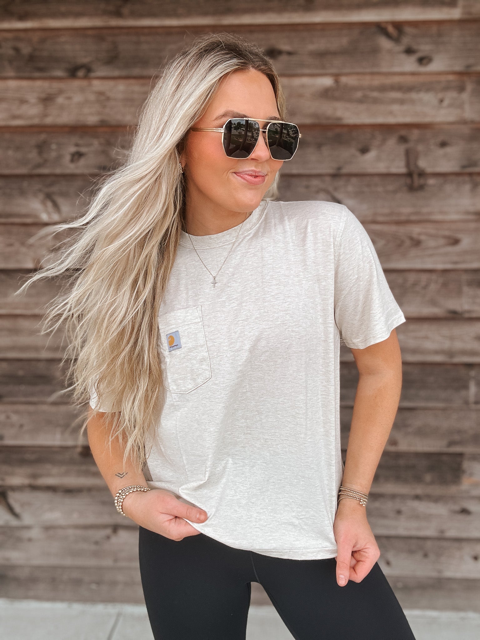 Carhartt Women's TENCEL Fiber Series Loose Fit Crewneck Tee - Oat Milk Heather