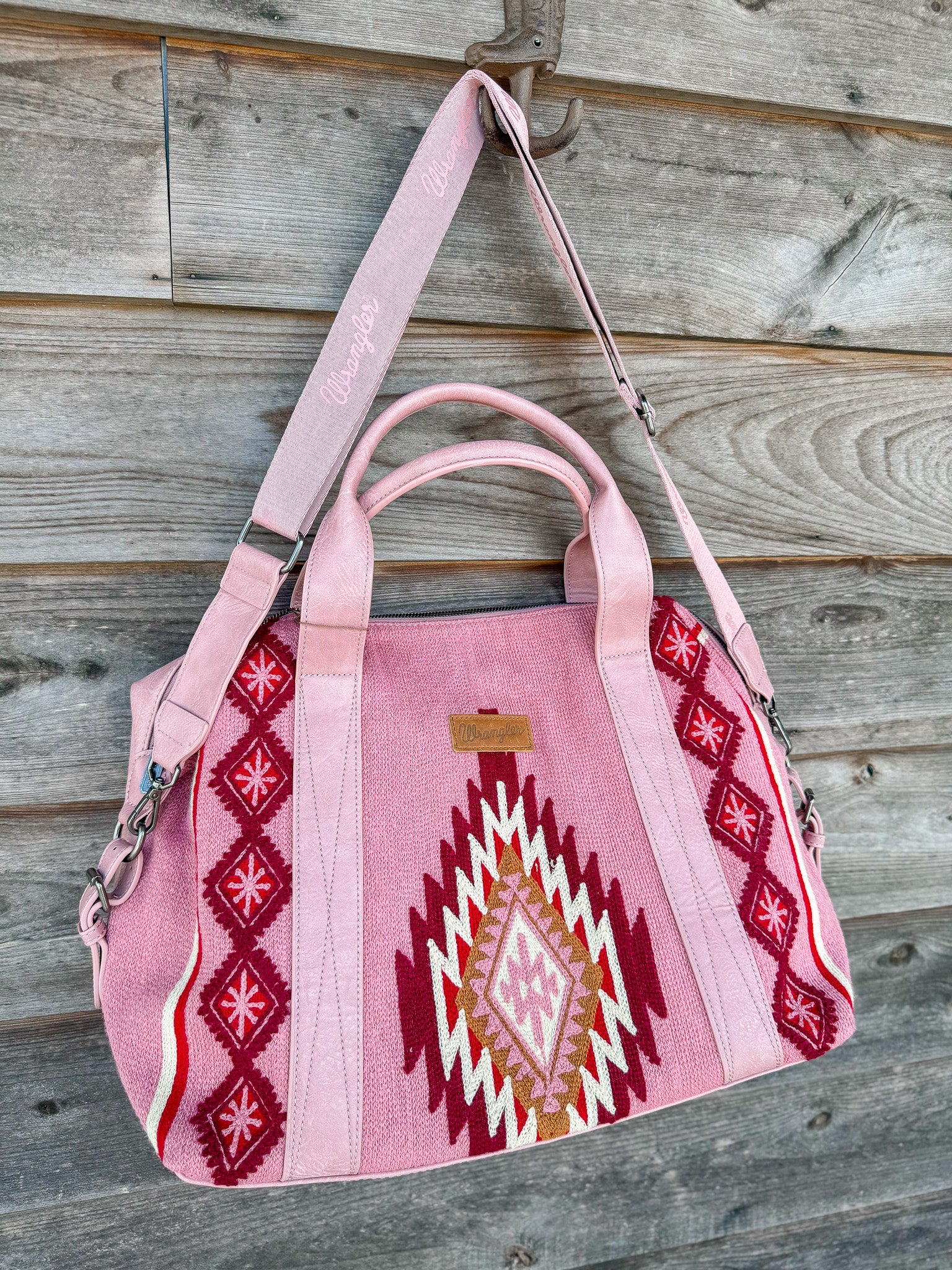 Wrangler Southwestern Print Duffle Bag in Hot Pink