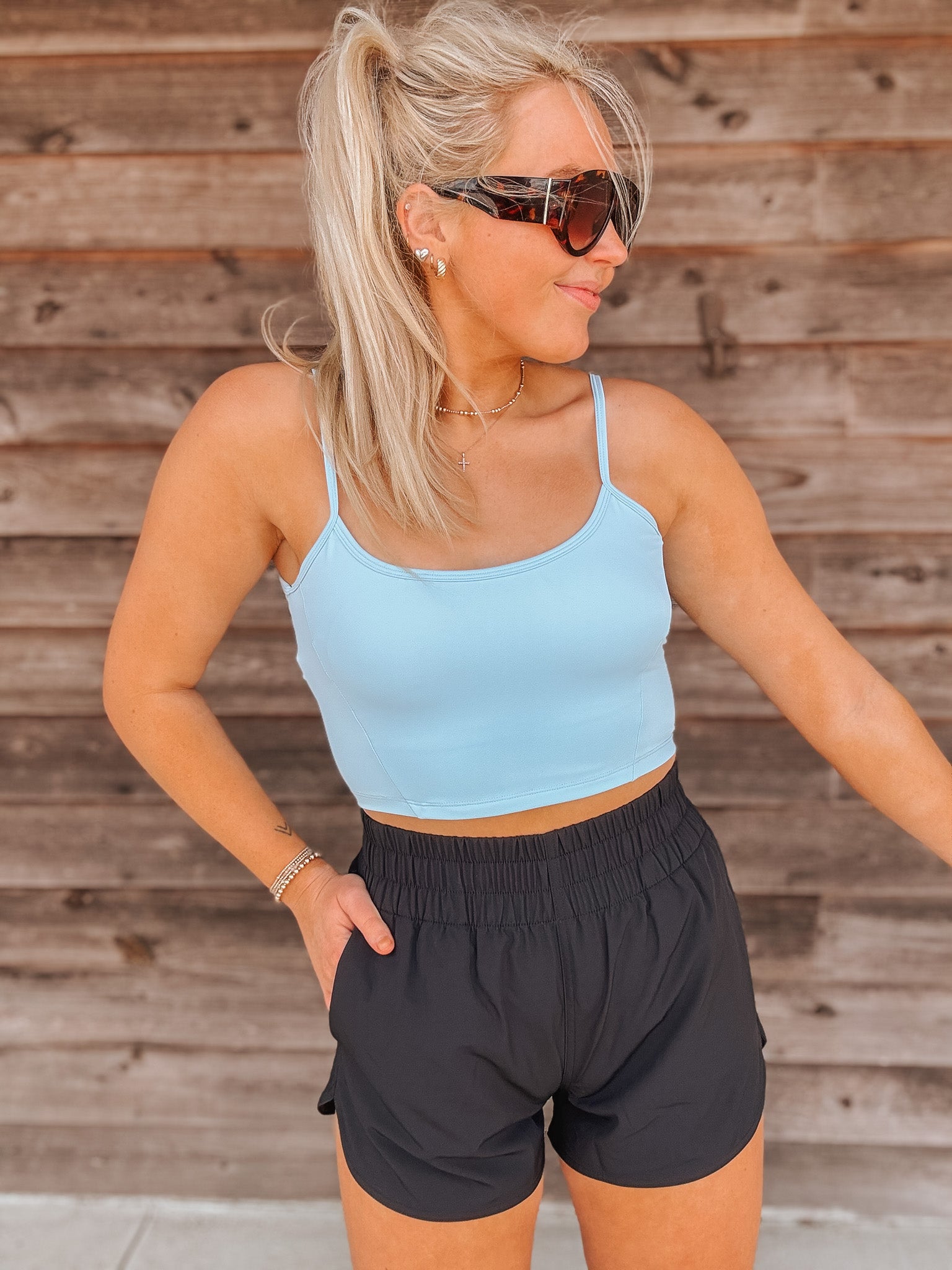 Local Girl High-Waisted Volley Shorts in Black