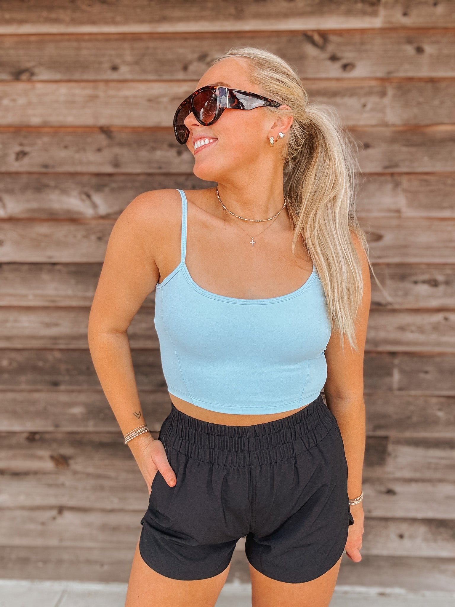 Local Girl High-Waisted Volley Shorts in Black