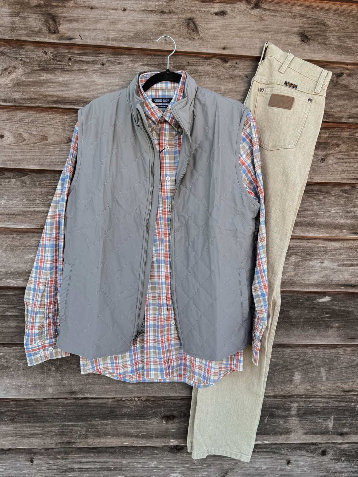 Southern Marsh | Madison Quilted Vest in Gray