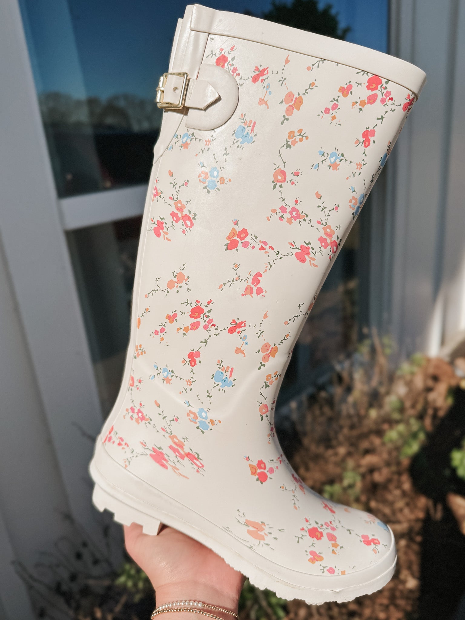 Puddle Party Floral Rainboots
