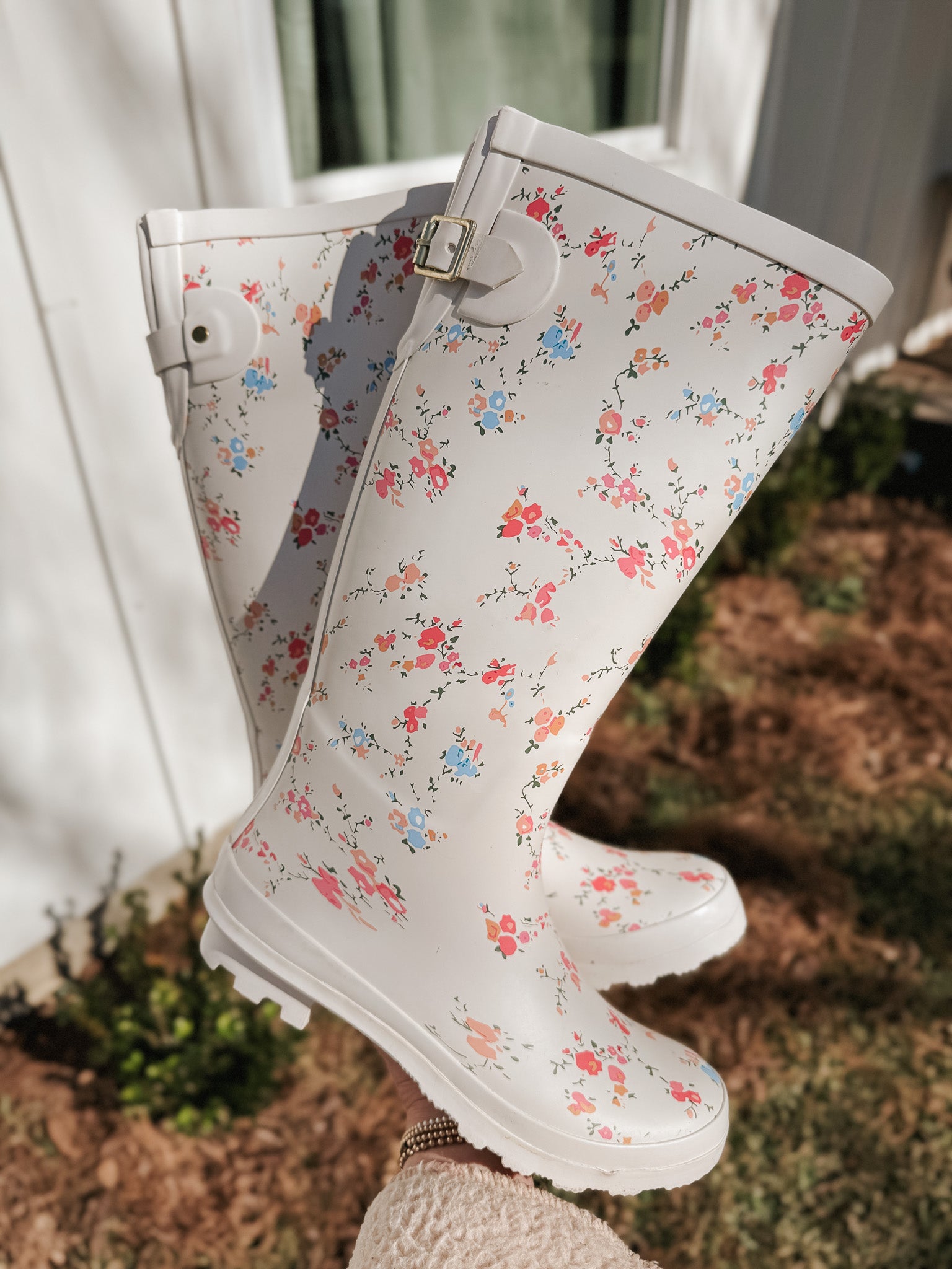Puddle Party Floral Rainboots