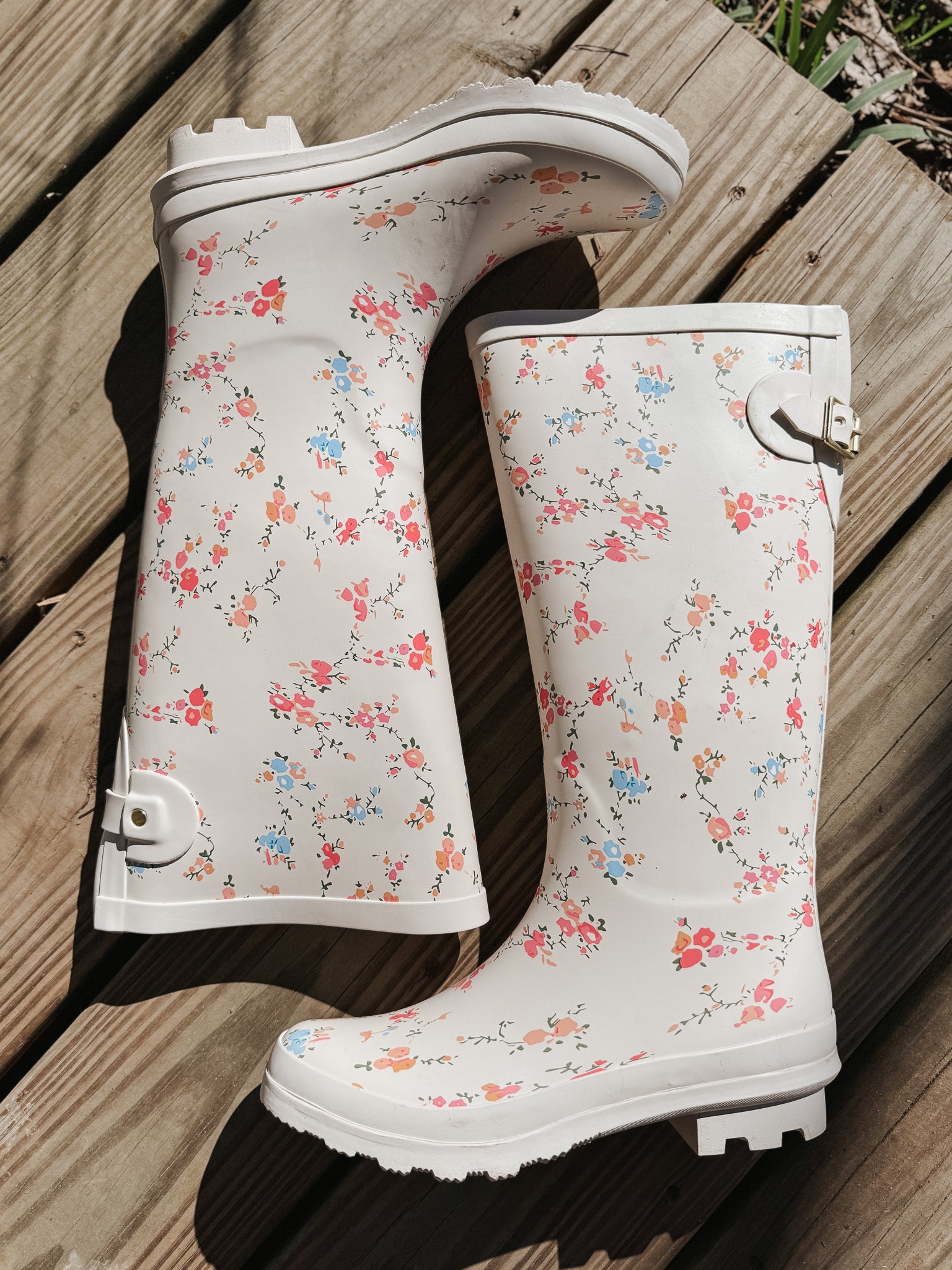 Puddle Party Floral Rainboots