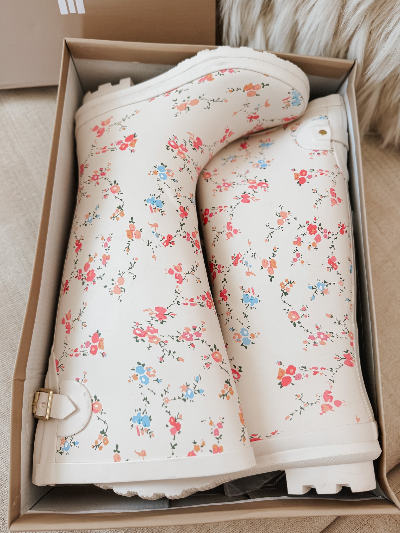 Puddle Party Floral Rainboots