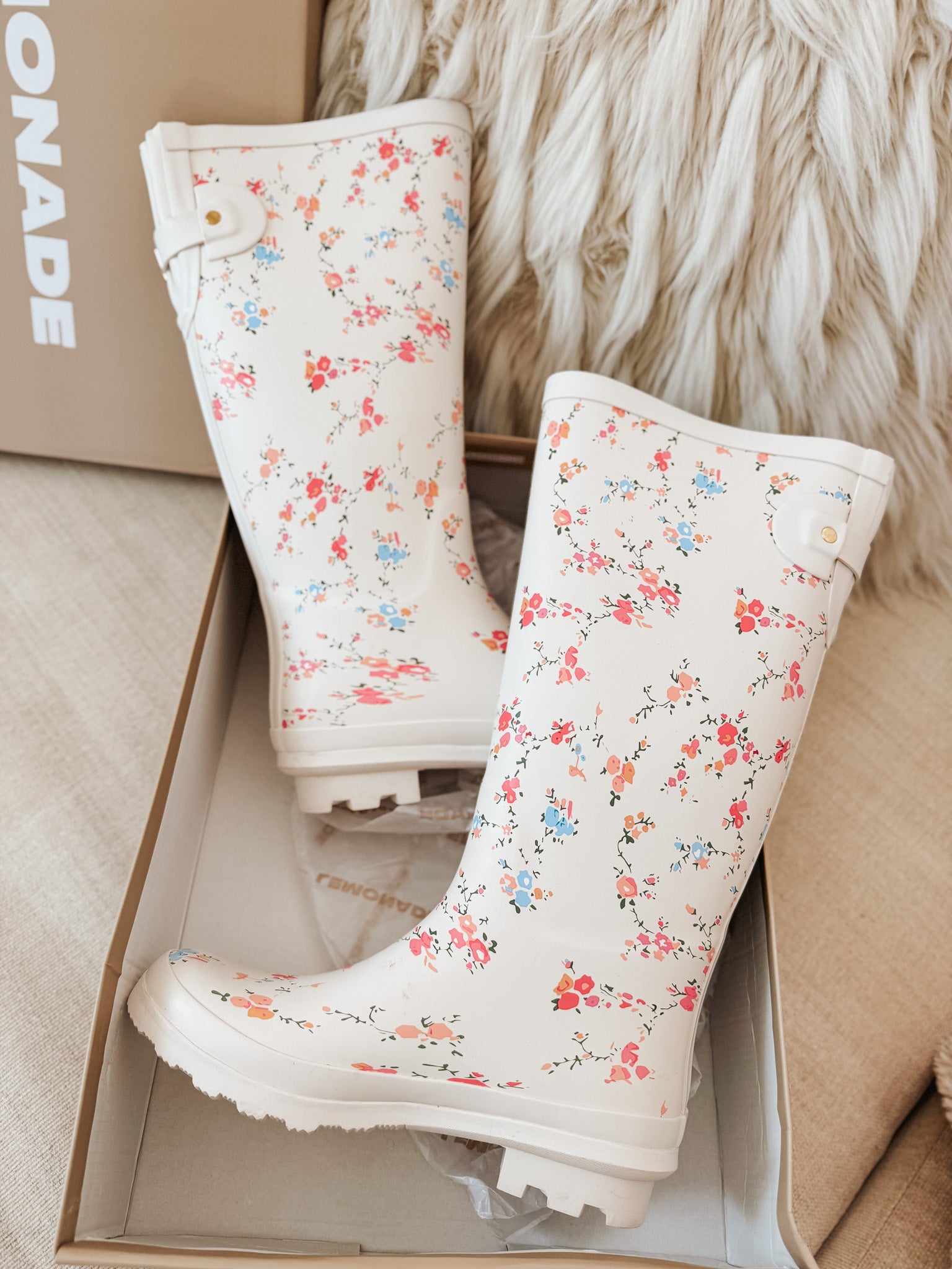 Puddle Party Floral Rainboots