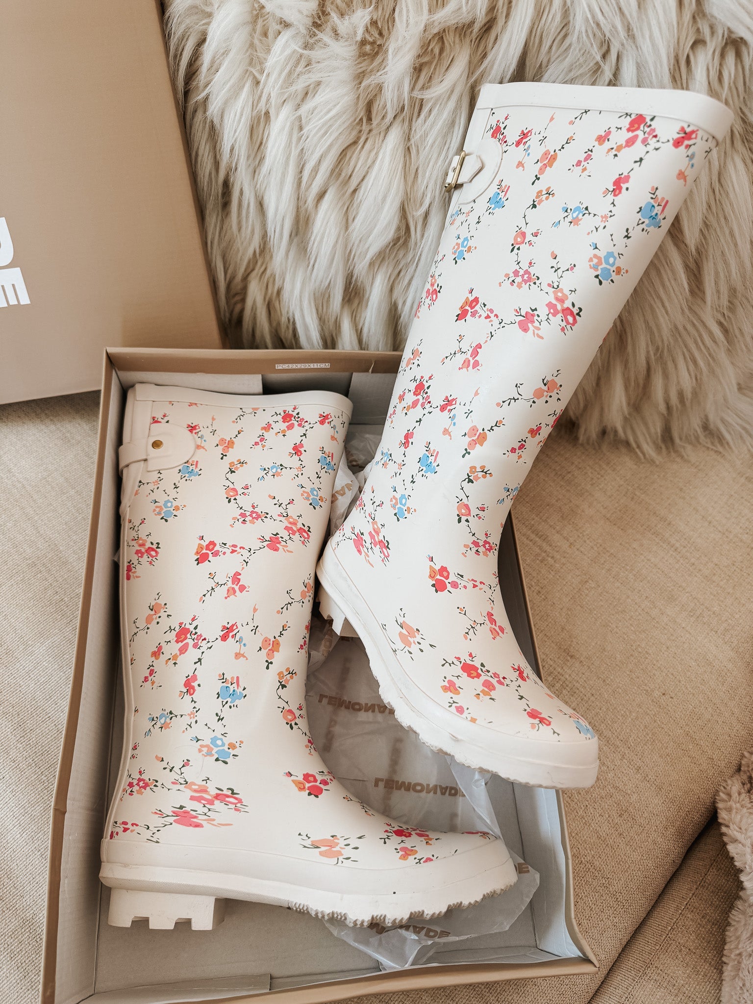 Puddle Party Floral Rainboots