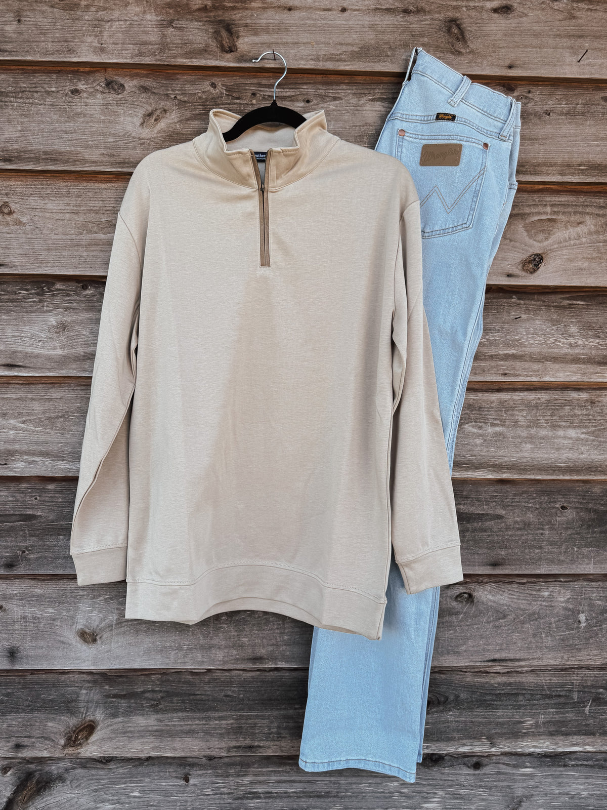 Southern Marsh | Copperton Waffle Vintage Pullover in Taupe
