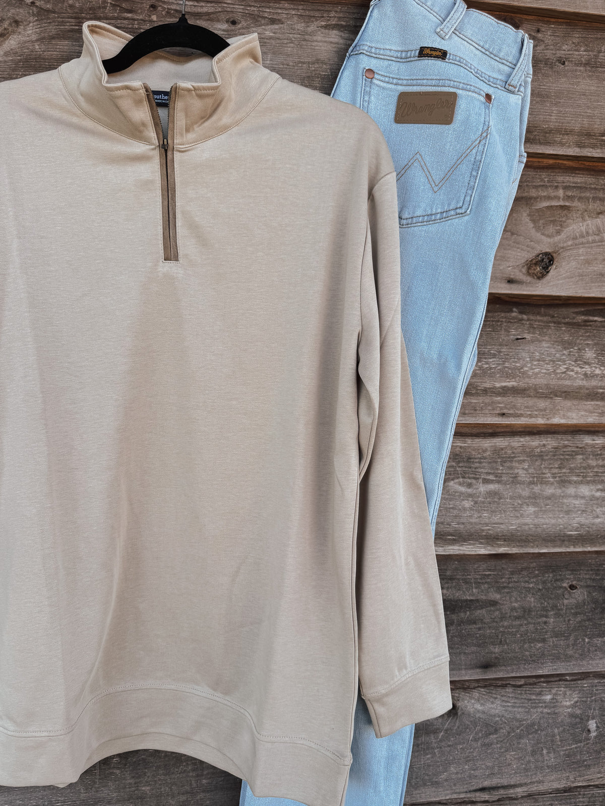 Southern Marsh | Copperton Waffle Vintage Pullover in Taupe