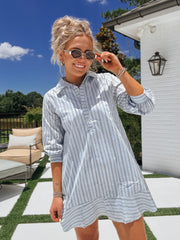 H12249 Blue Striped Dress