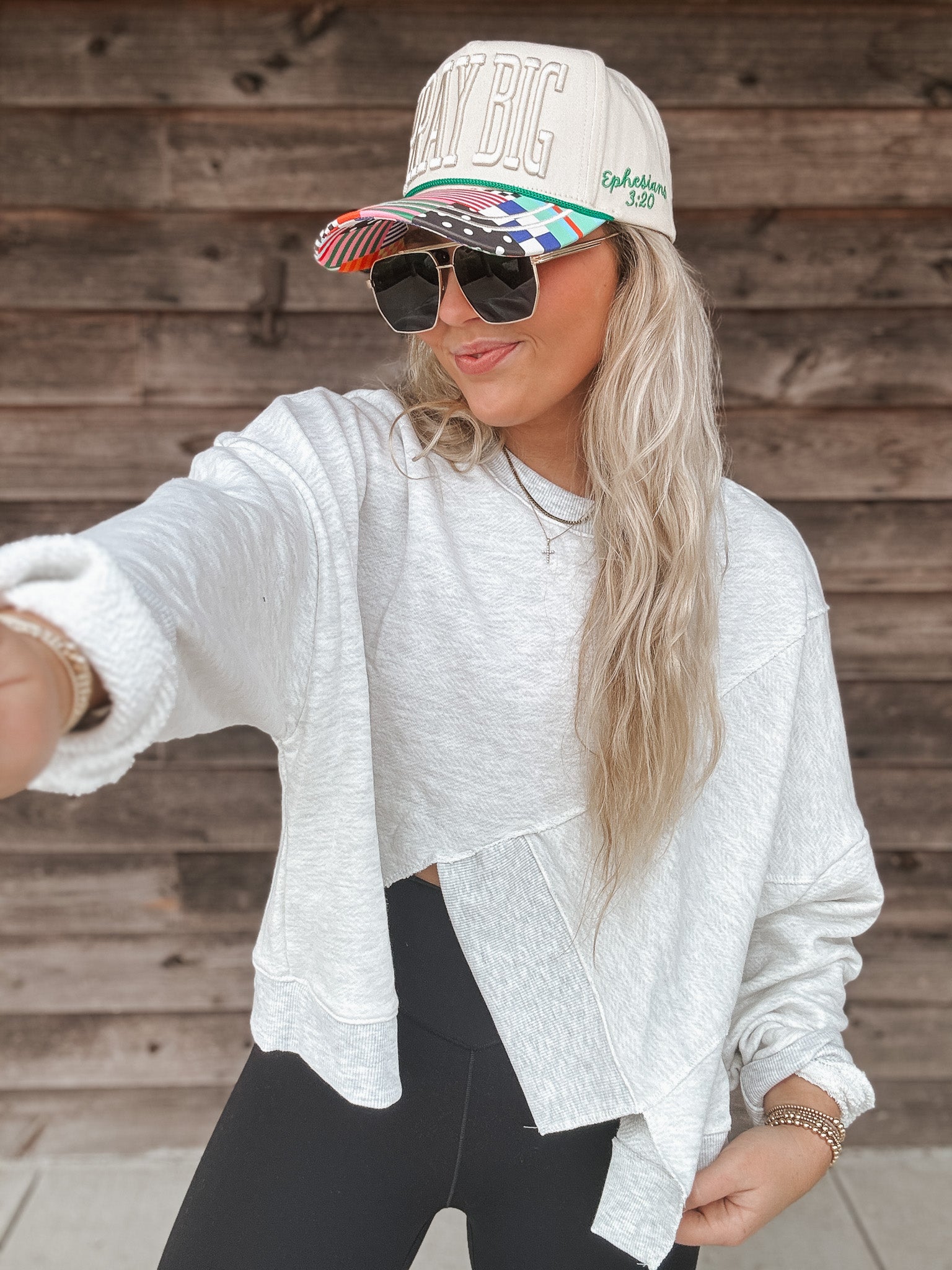 Asymmetric Hem Terry Sweatshirt in Ash Grey