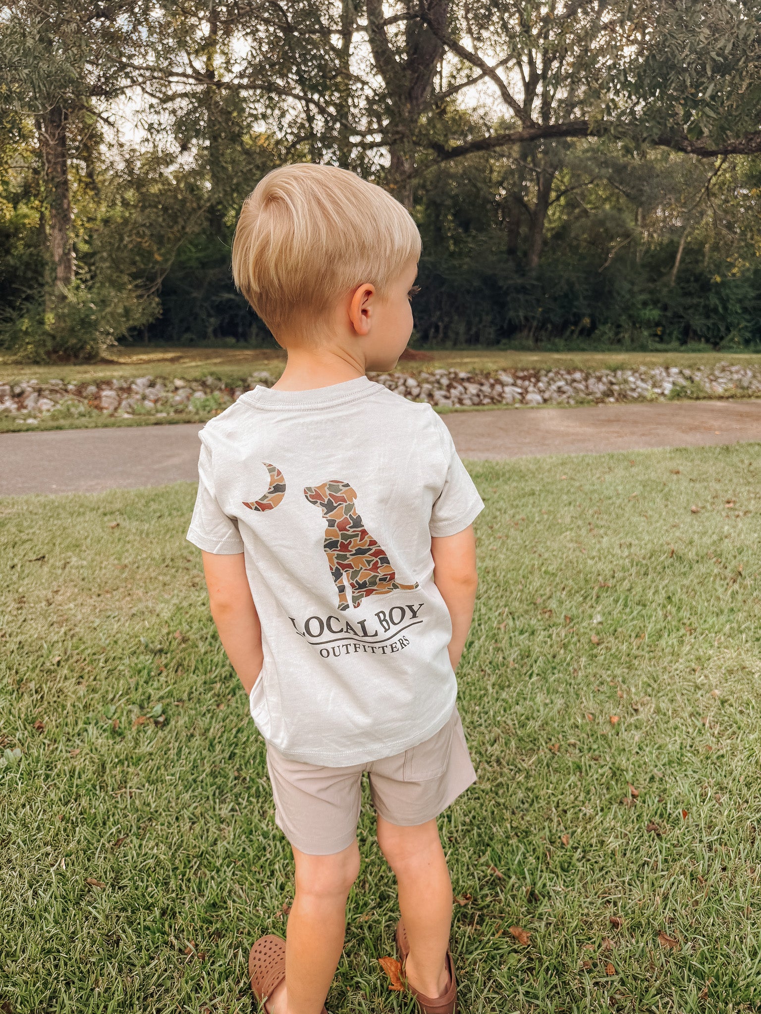 Toddler Local Boy Duck Camo Dog & Moon T-Shirt