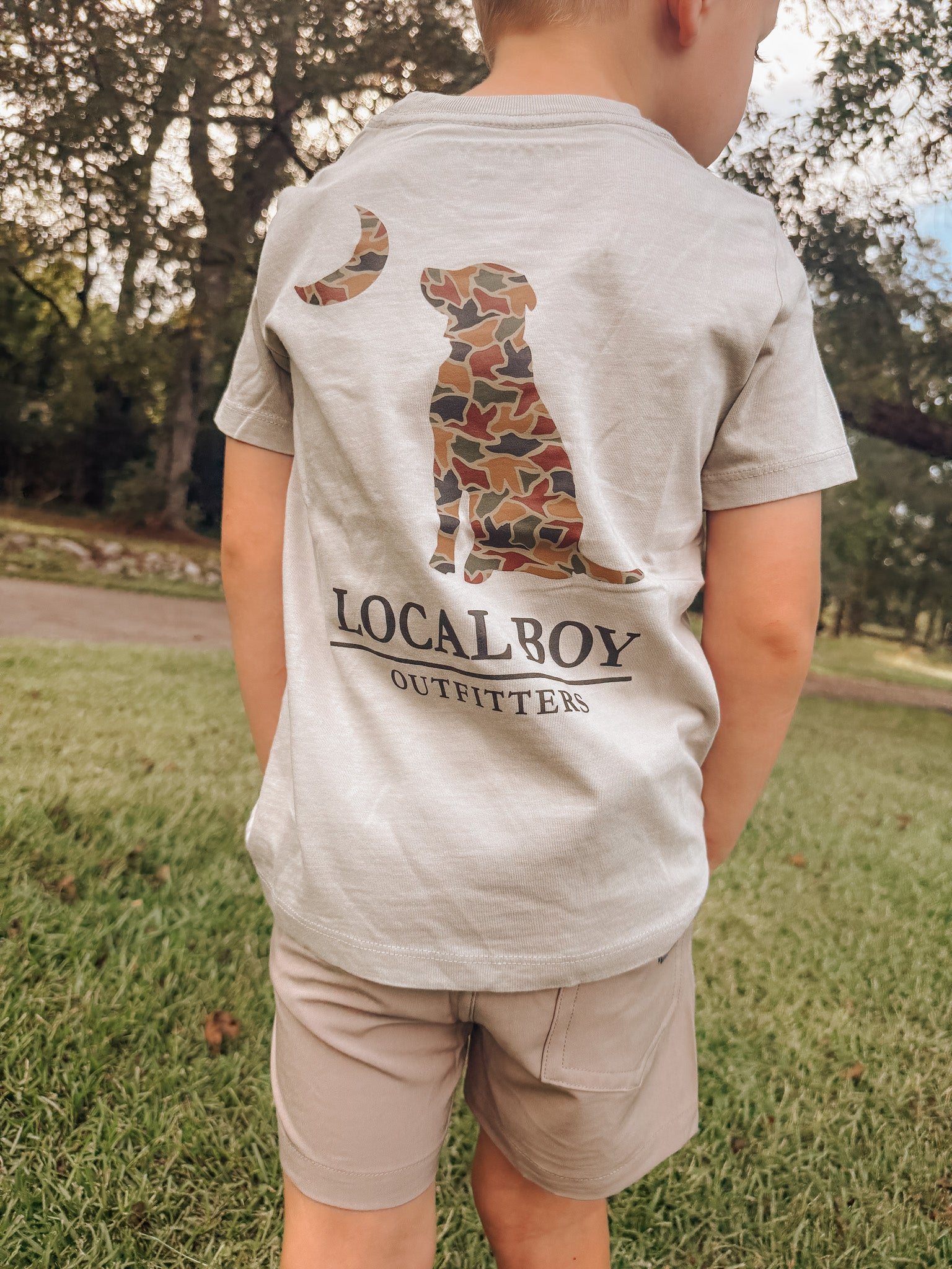 Toddler Local Boy Duck Camo Dog & Moon T-Shirt