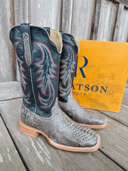 Men's Randy Watson Grey Sueded Back Cut Python Boots