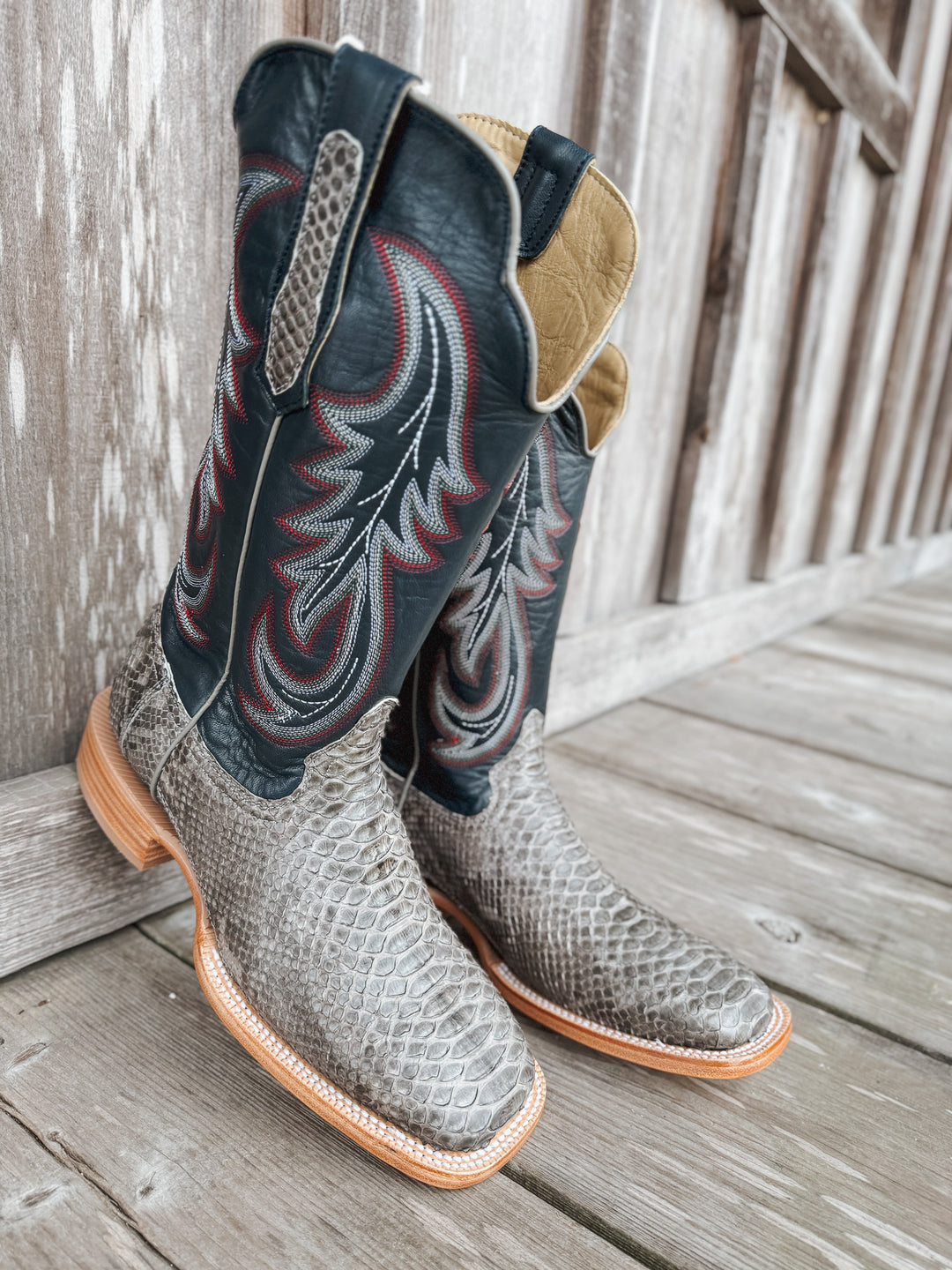 Men's Randy Watson Grey Sueded Back Cut Python Boots