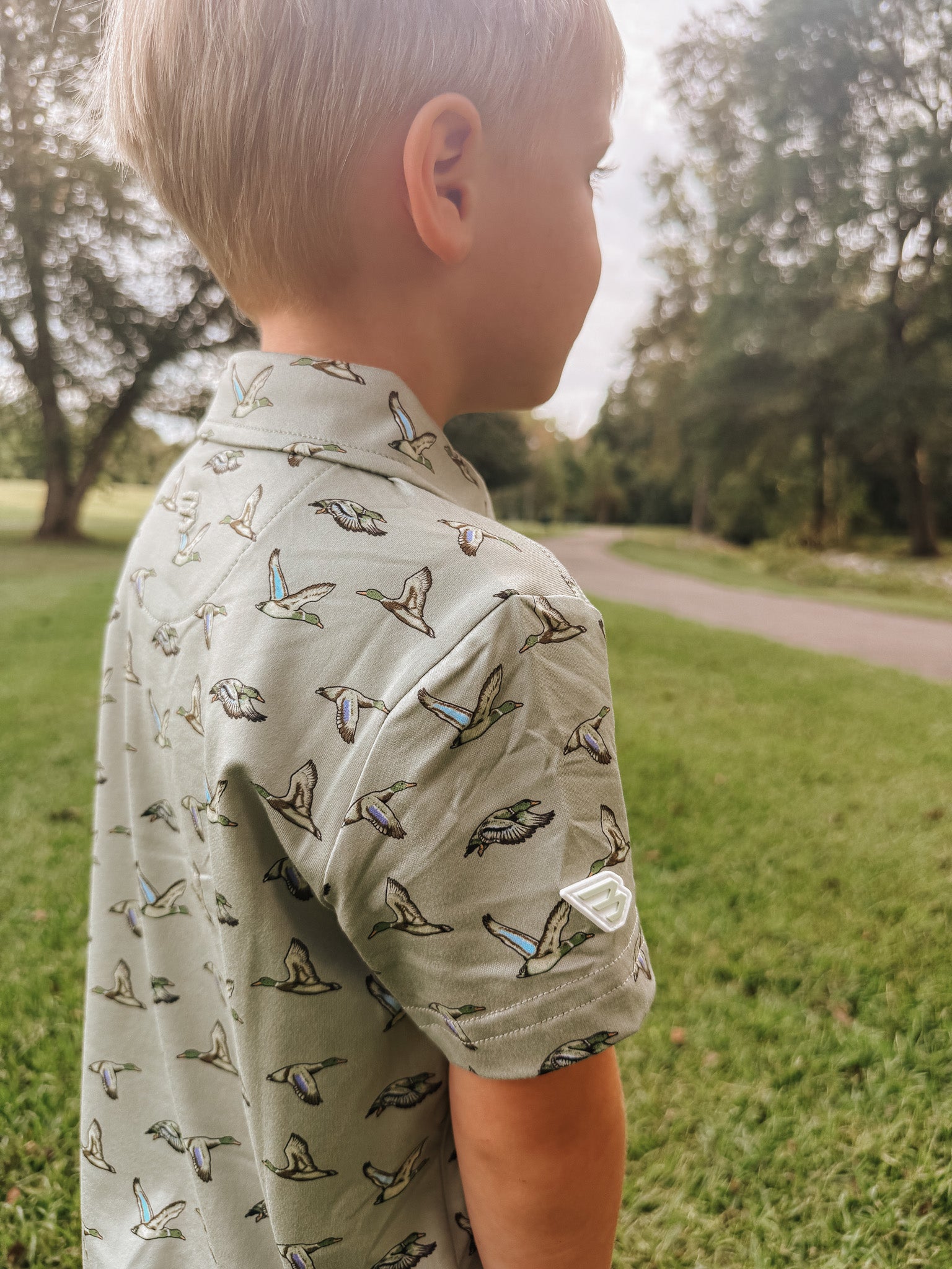 Burlebo Flying Ducks Youth Polo in Green