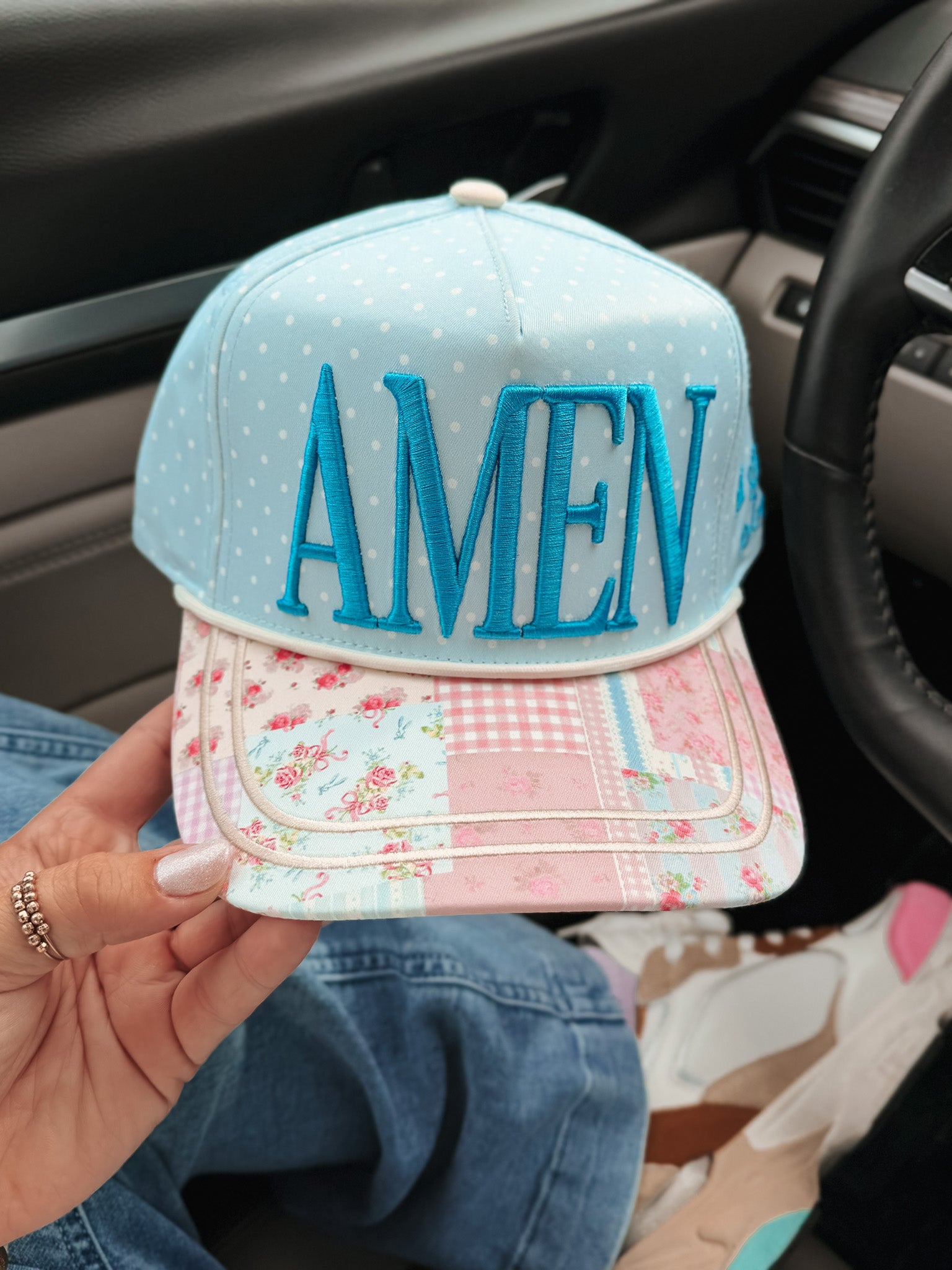 Floral Amen Hat