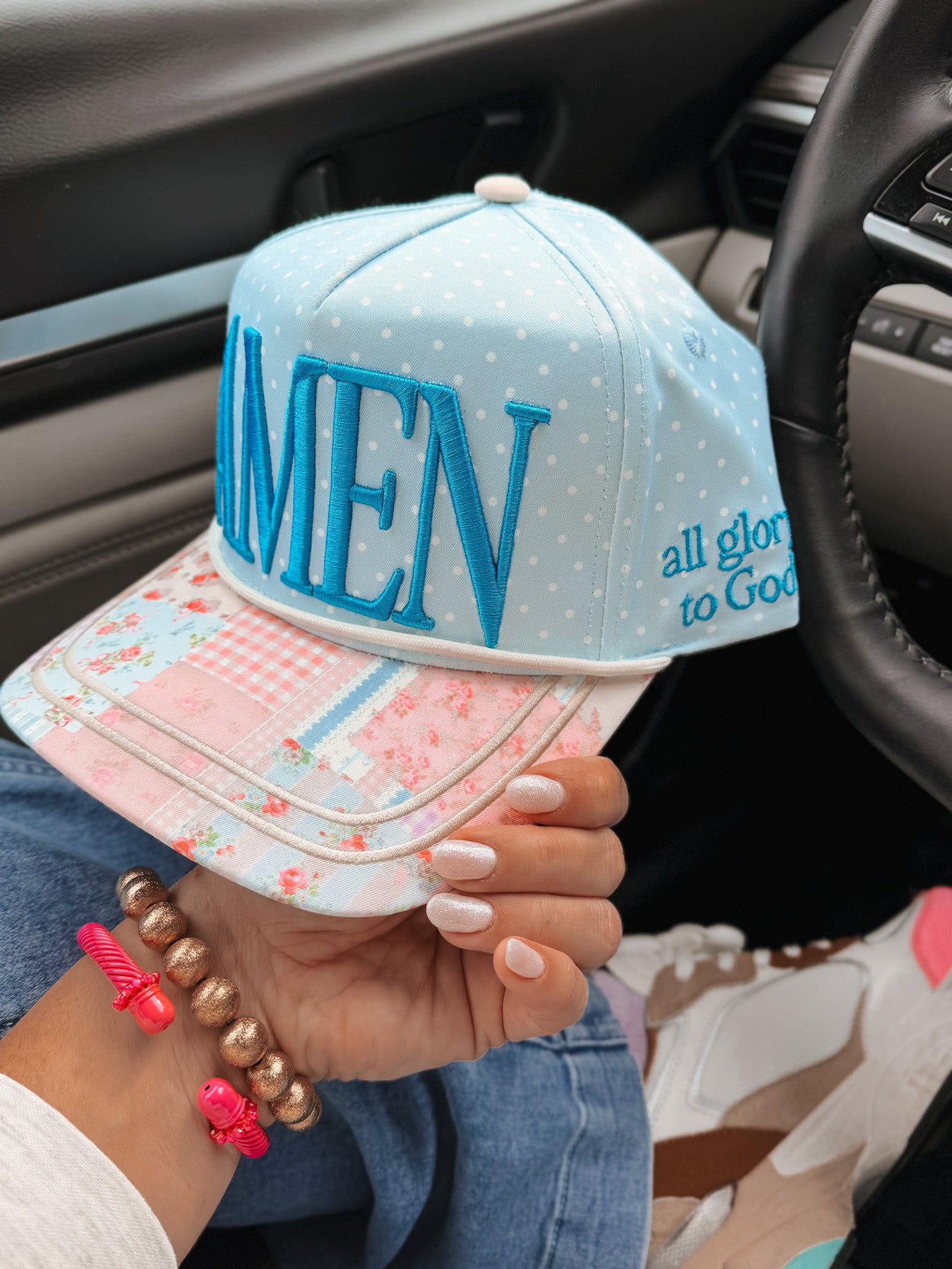 Floral Amen Hat