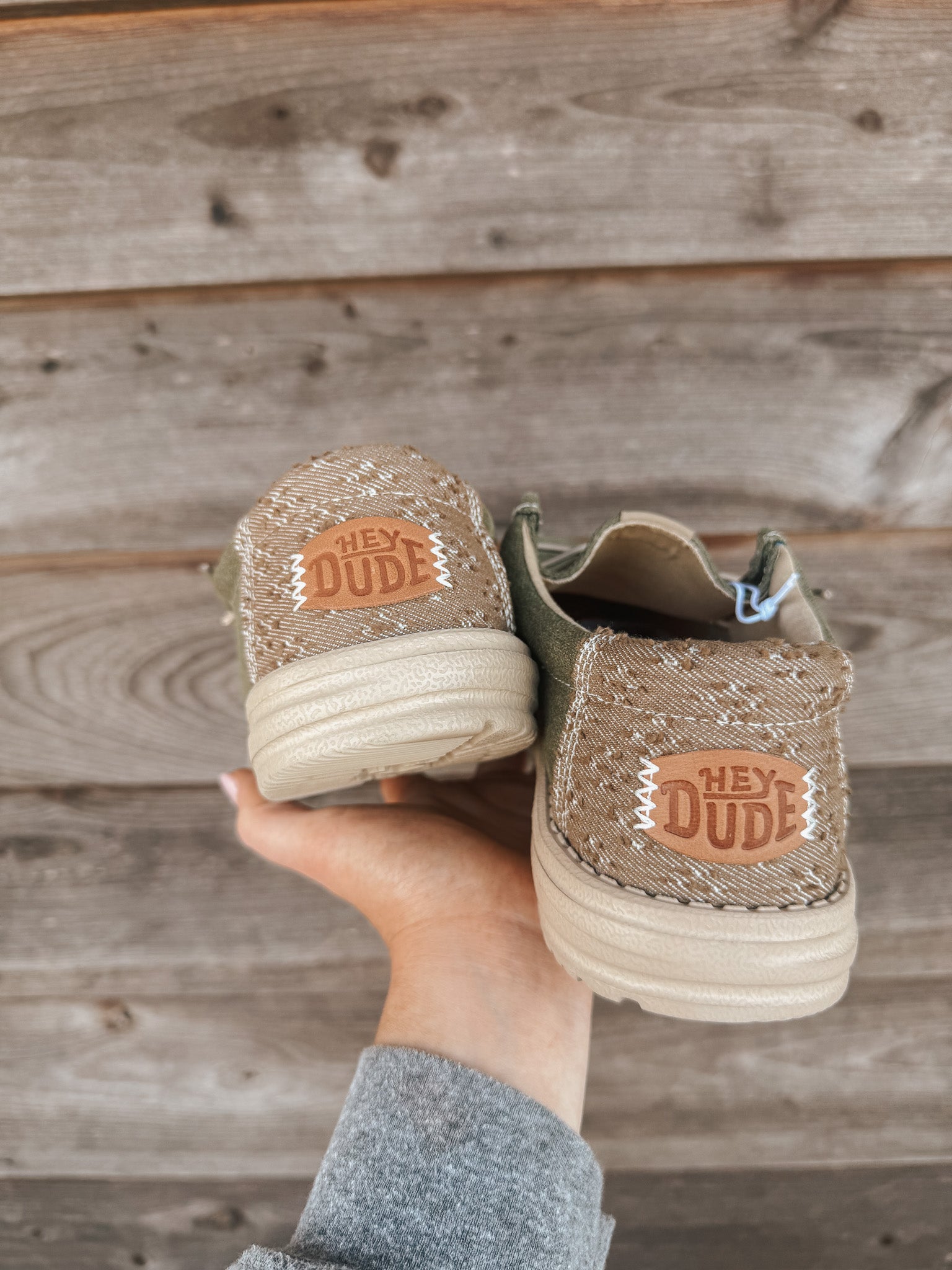 Men's Hey Dude Wally Workwear Dusky Green/Cream