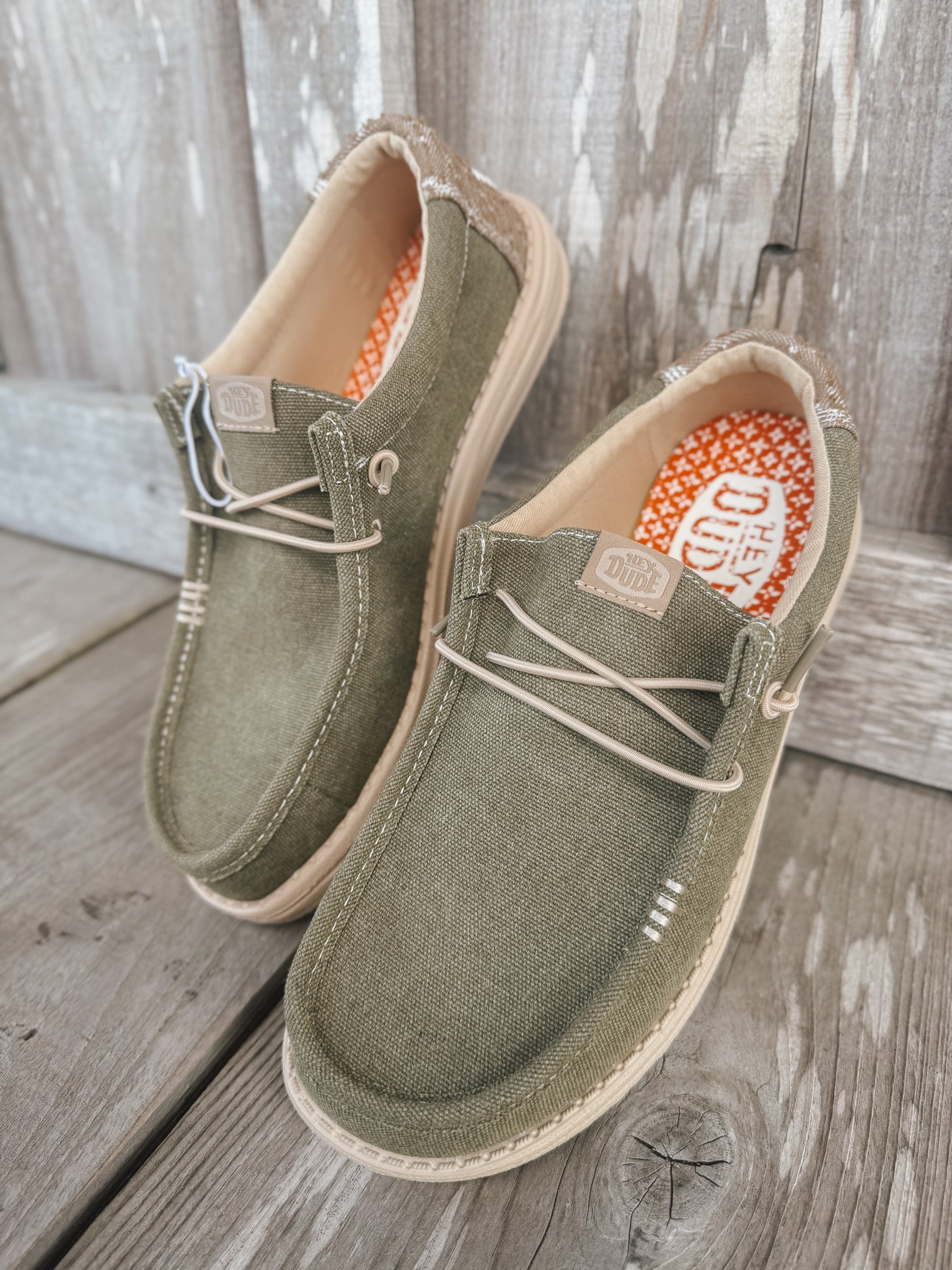 Men's Hey Dude Wally Workwear Dusky Green/Cream