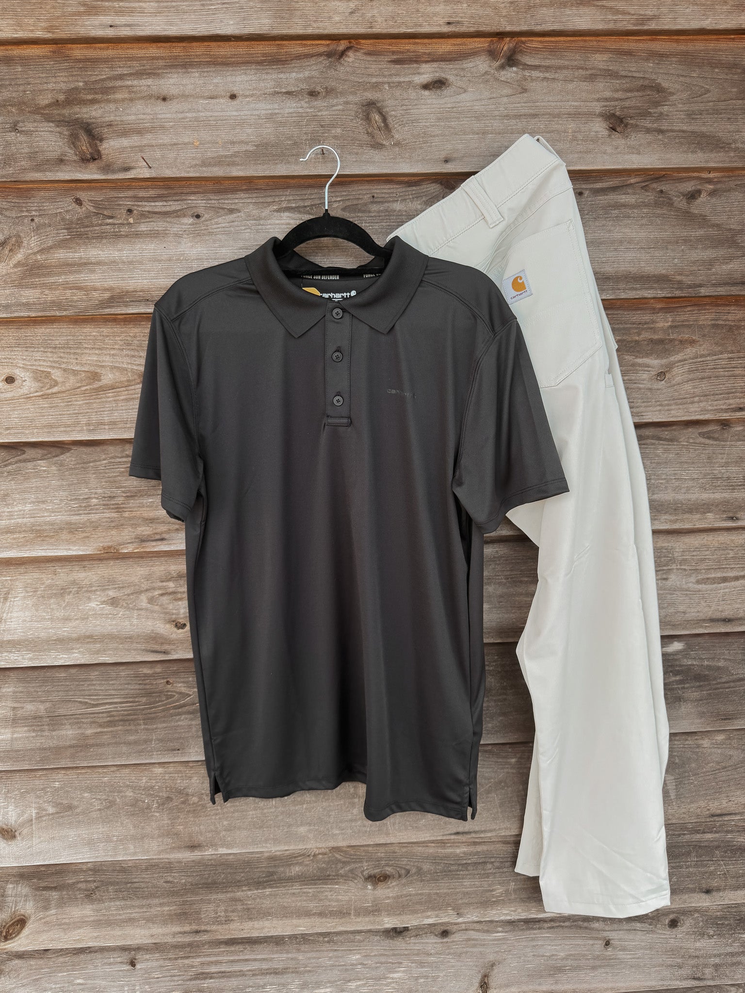 Carhartt Men's Force Sun Defender Polo in Black