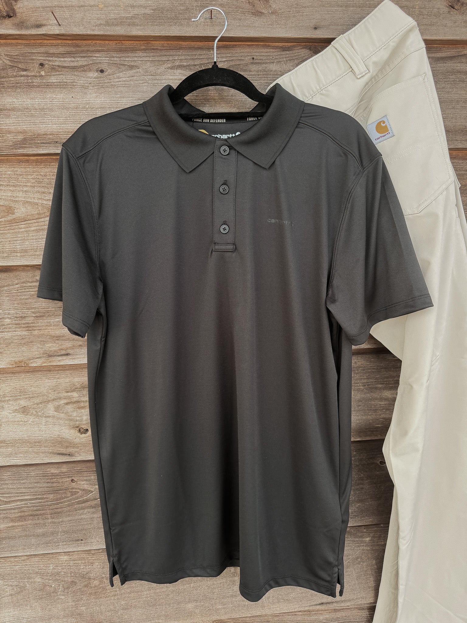 Carhartt Men's Force Sun Defender Polo in Black
