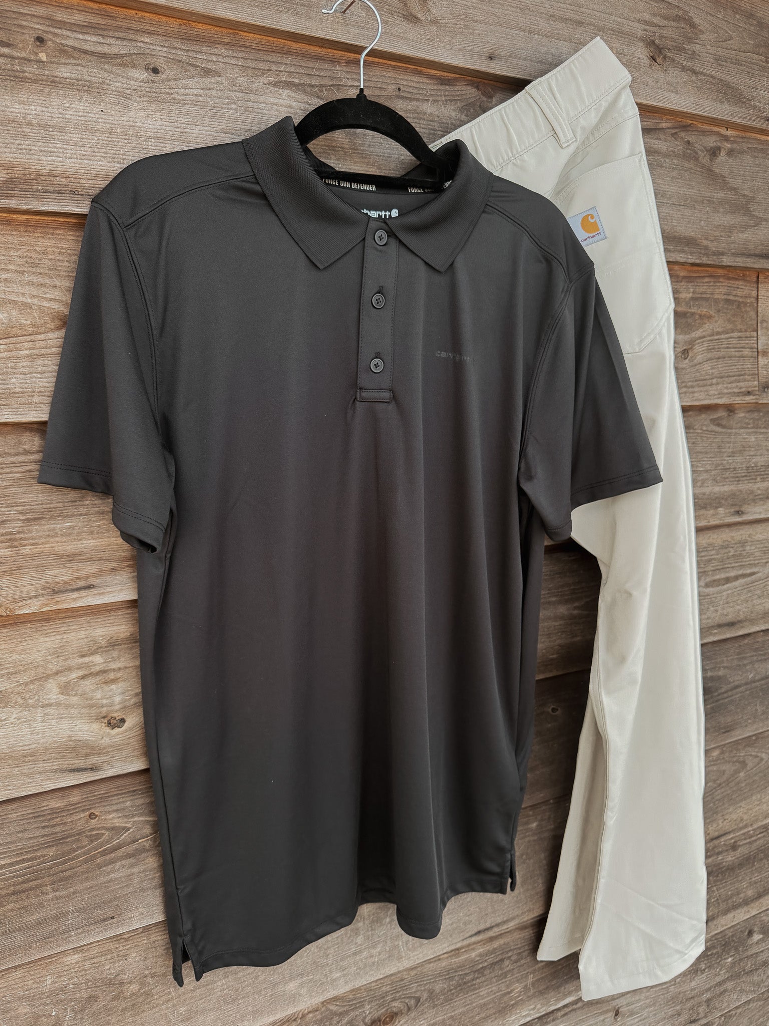 Carhartt Men's Force Sun Defender Polo in Black