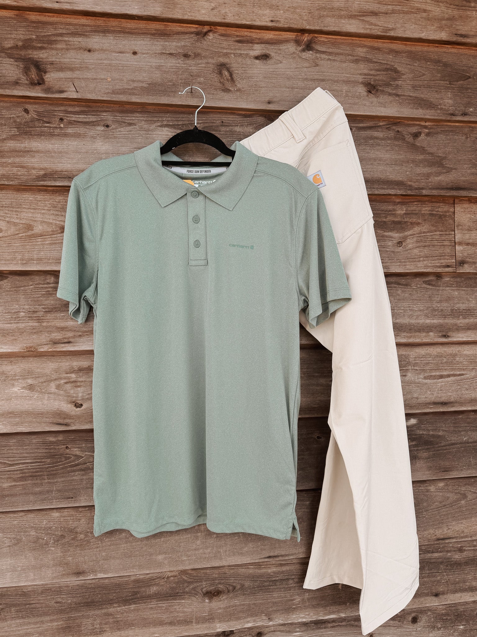 Carhartt Men's Force Sun Defender Polo in Green