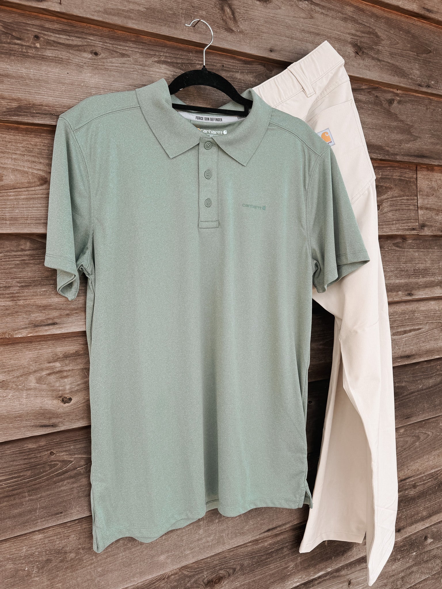Carhartt Men's Force Sun Defender Polo in Green