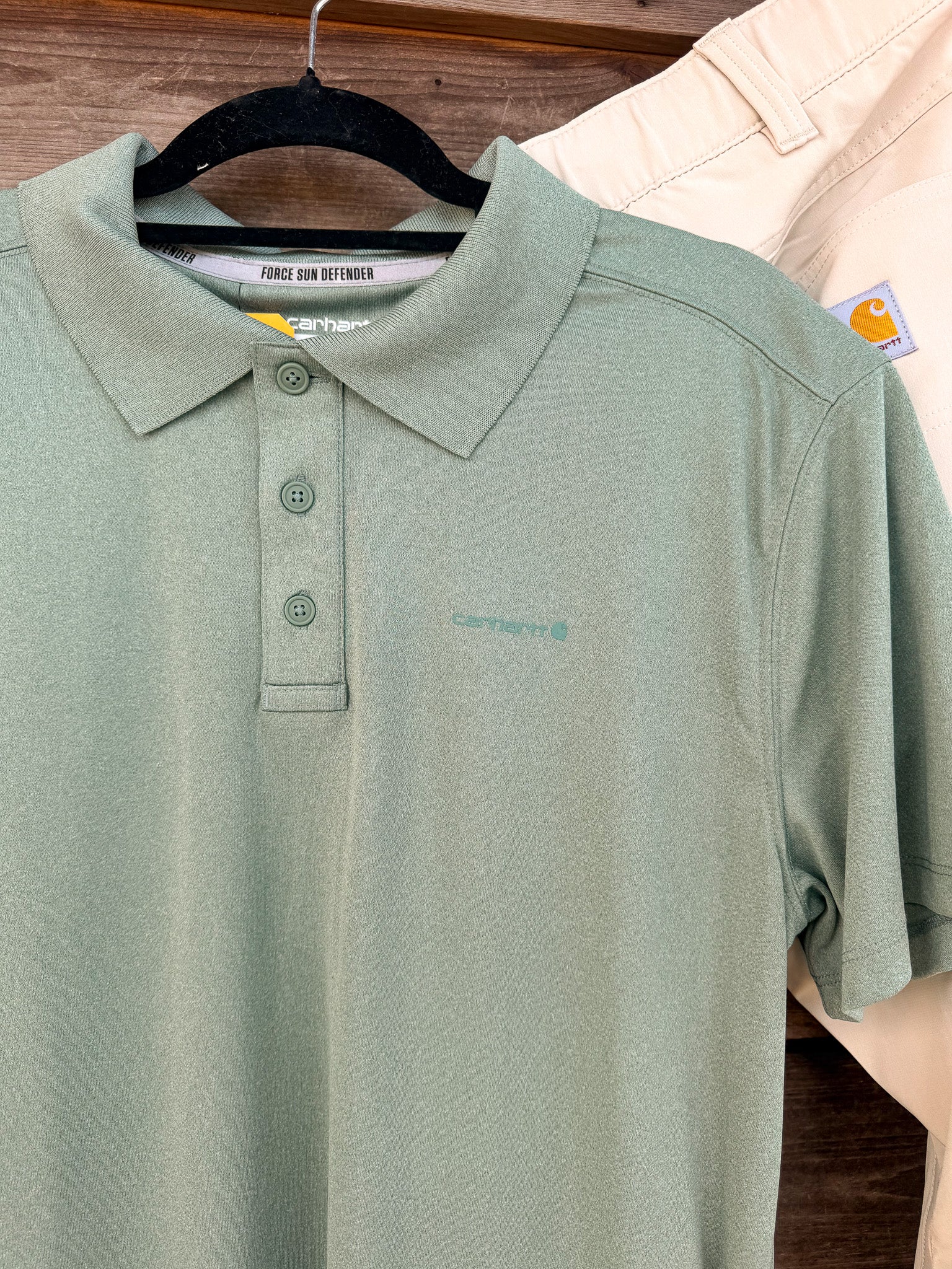 Carhartt Men's Force Sun Defender Polo in Green