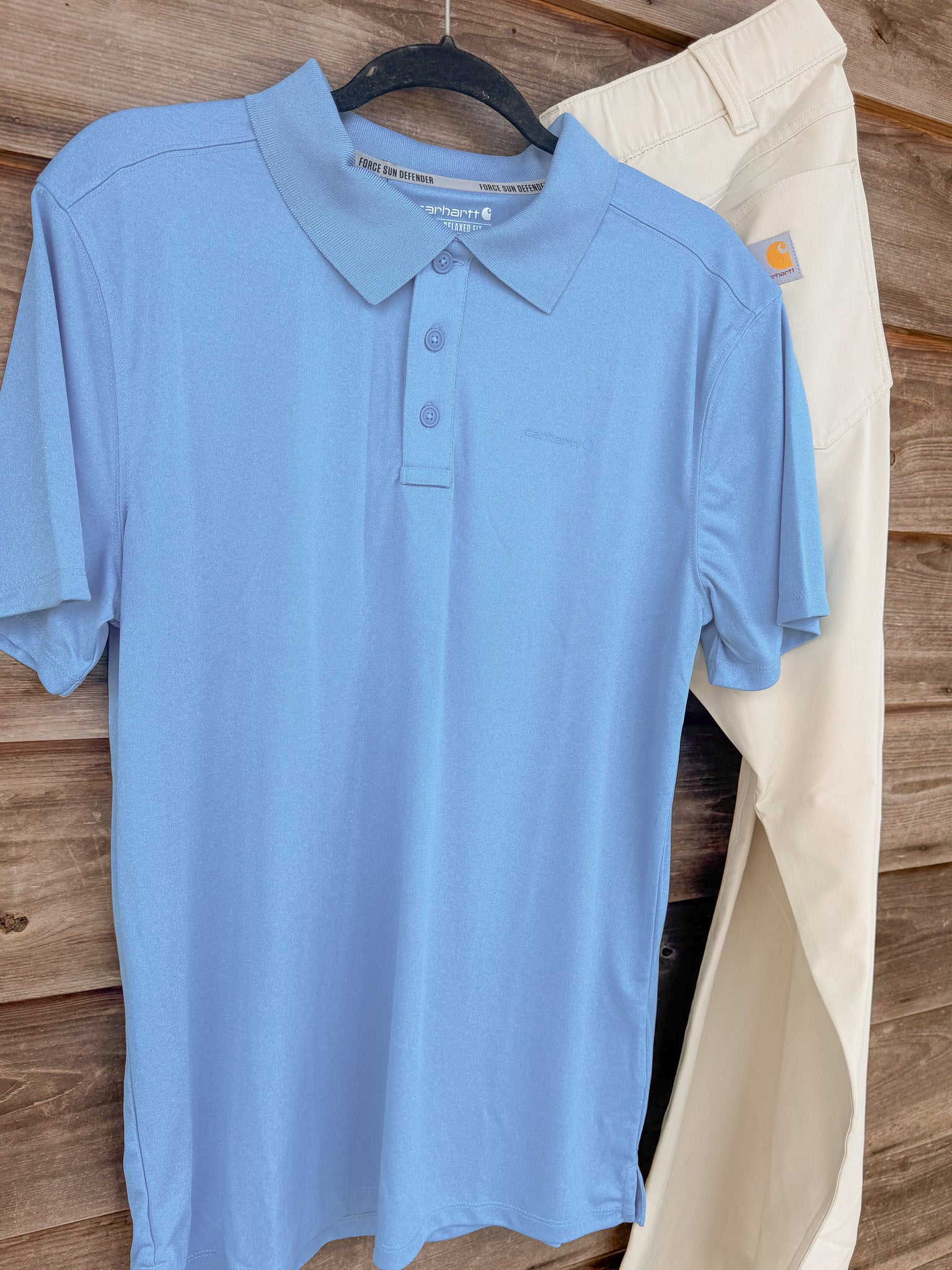 Carhartt Men's Force Sun Defender Polo in Blue