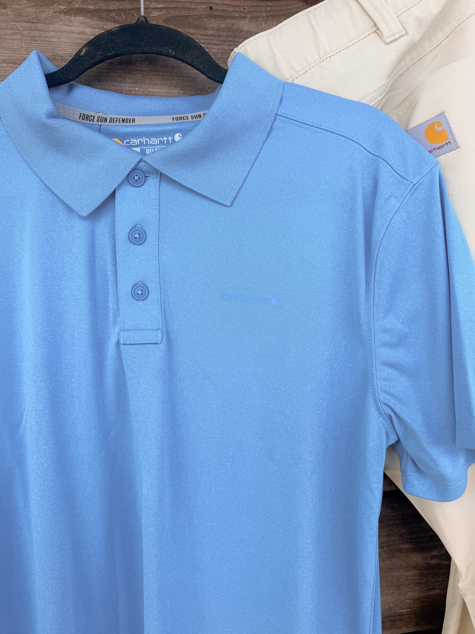 Carhartt Men's Force Sun Defender Polo in Blue