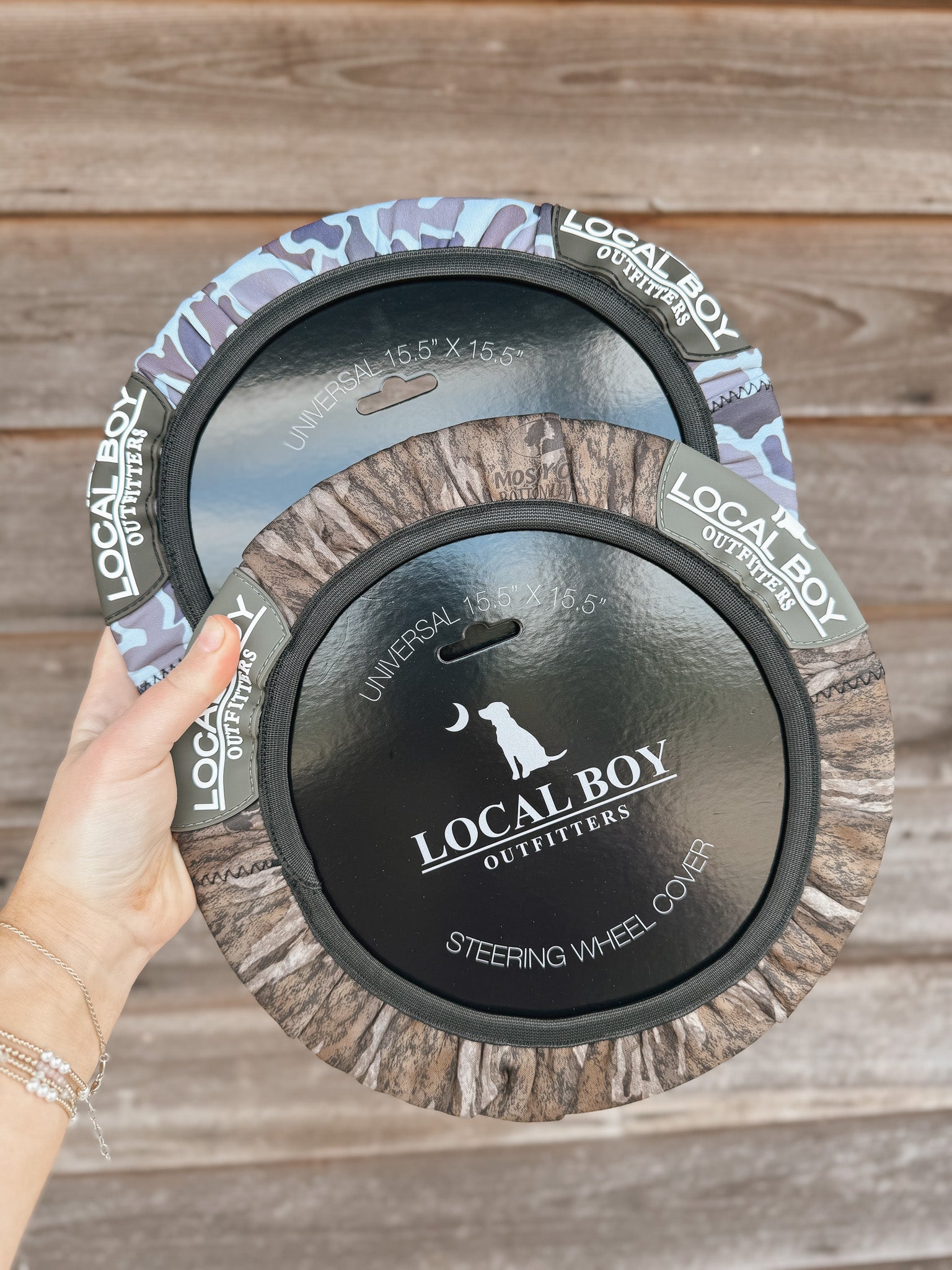 Local Boy Outfitters Steering Wheel Cover in Bottomland