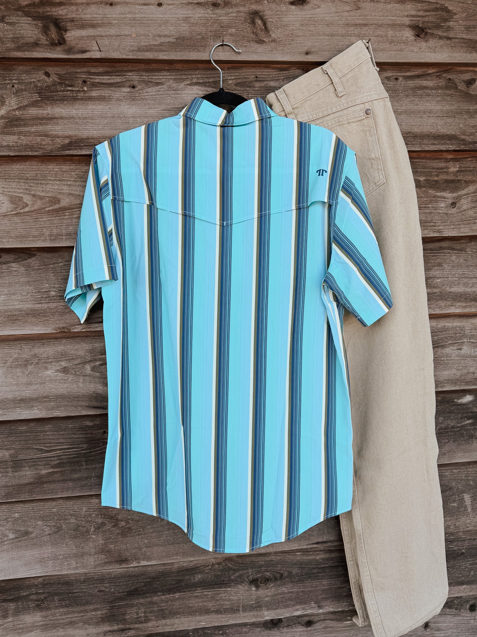 The Tristan in Blue - Short Sleeve Snap Shirt