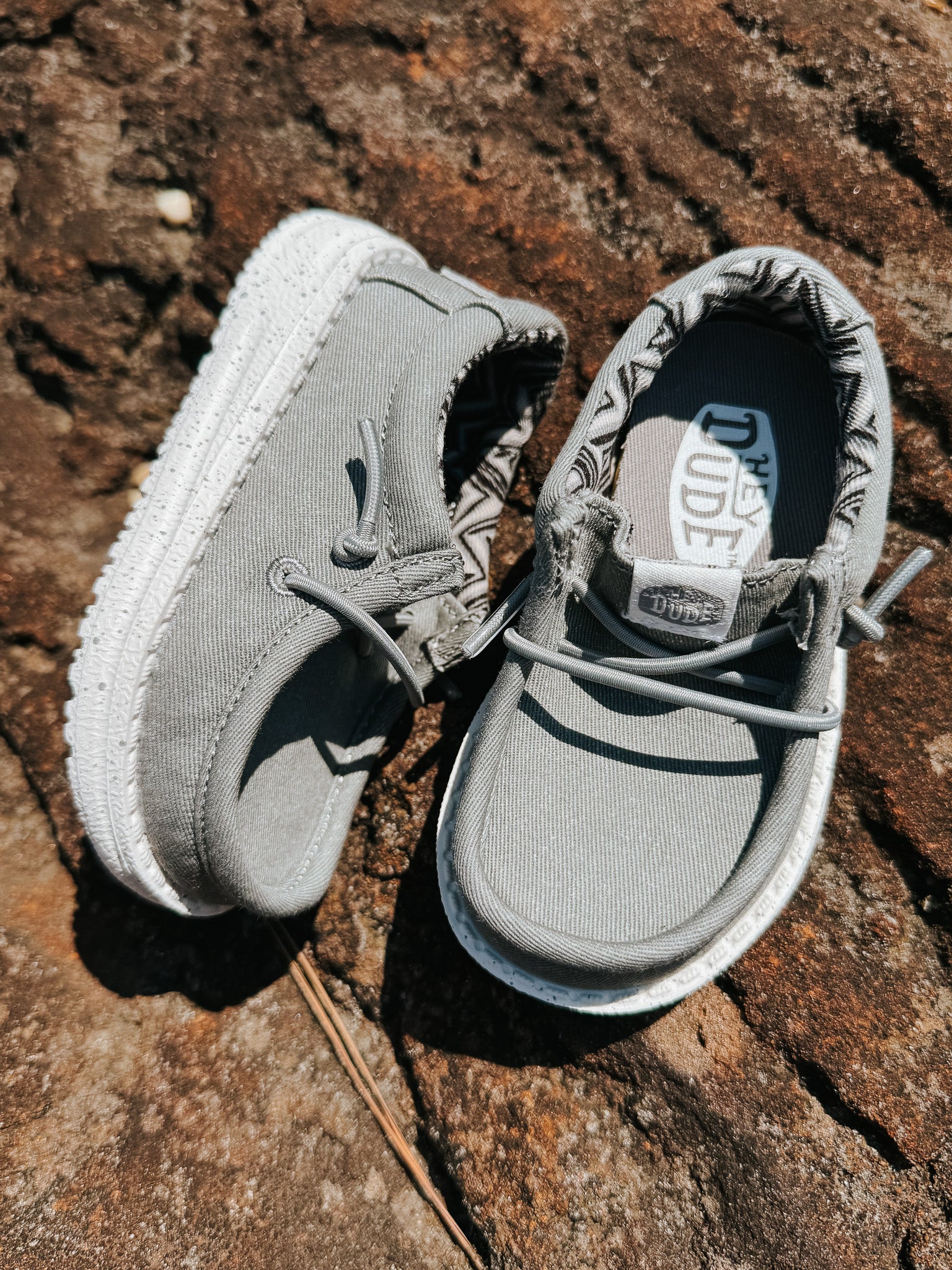 Hey Dude Wally Youth Canvas Light Grey