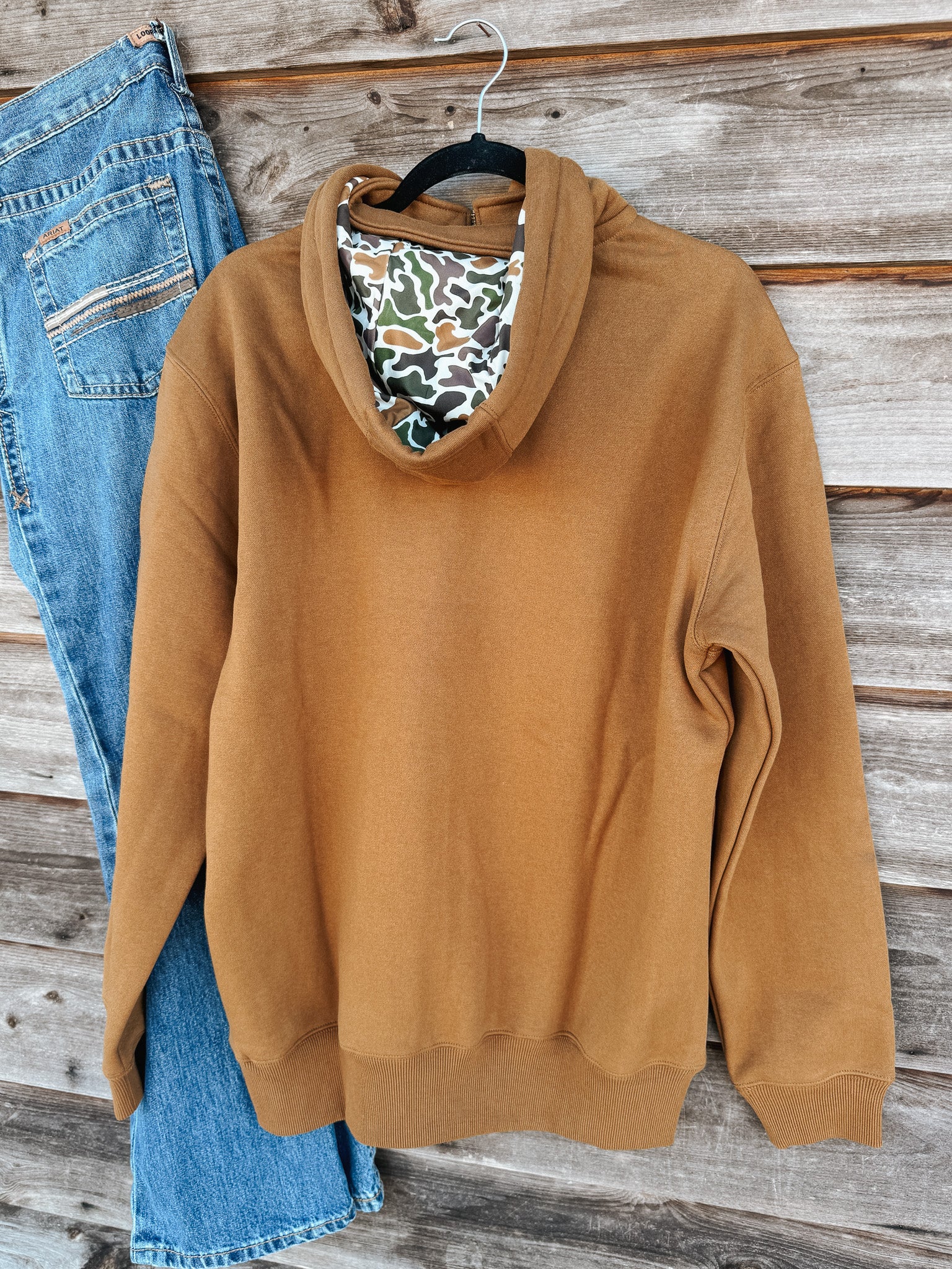 Men's Local Boy Quarter Zip Hoodie in Rust