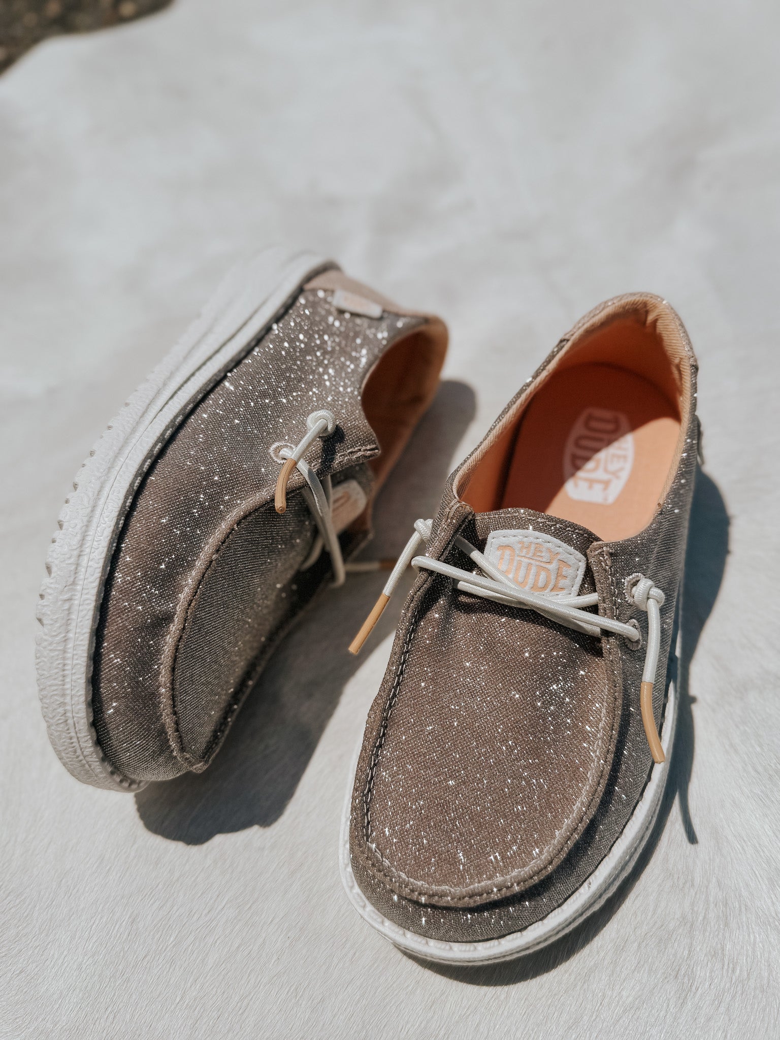 Hey Dude Wendy Youth Metallic Sparkle Rose Gold