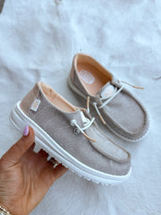 Hey Dude Wendy Youth Metallic Sparkle Rose Gold