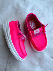Hey Dude Wendy Youth Canvas Neon Pink
