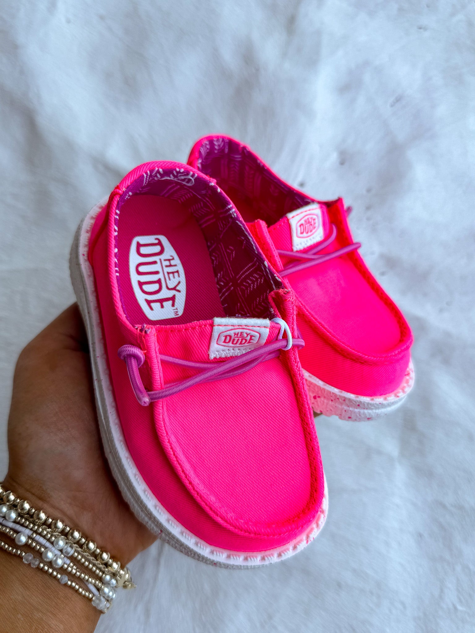 Hey Dude Wendy Toddler Canvas Neon Pink