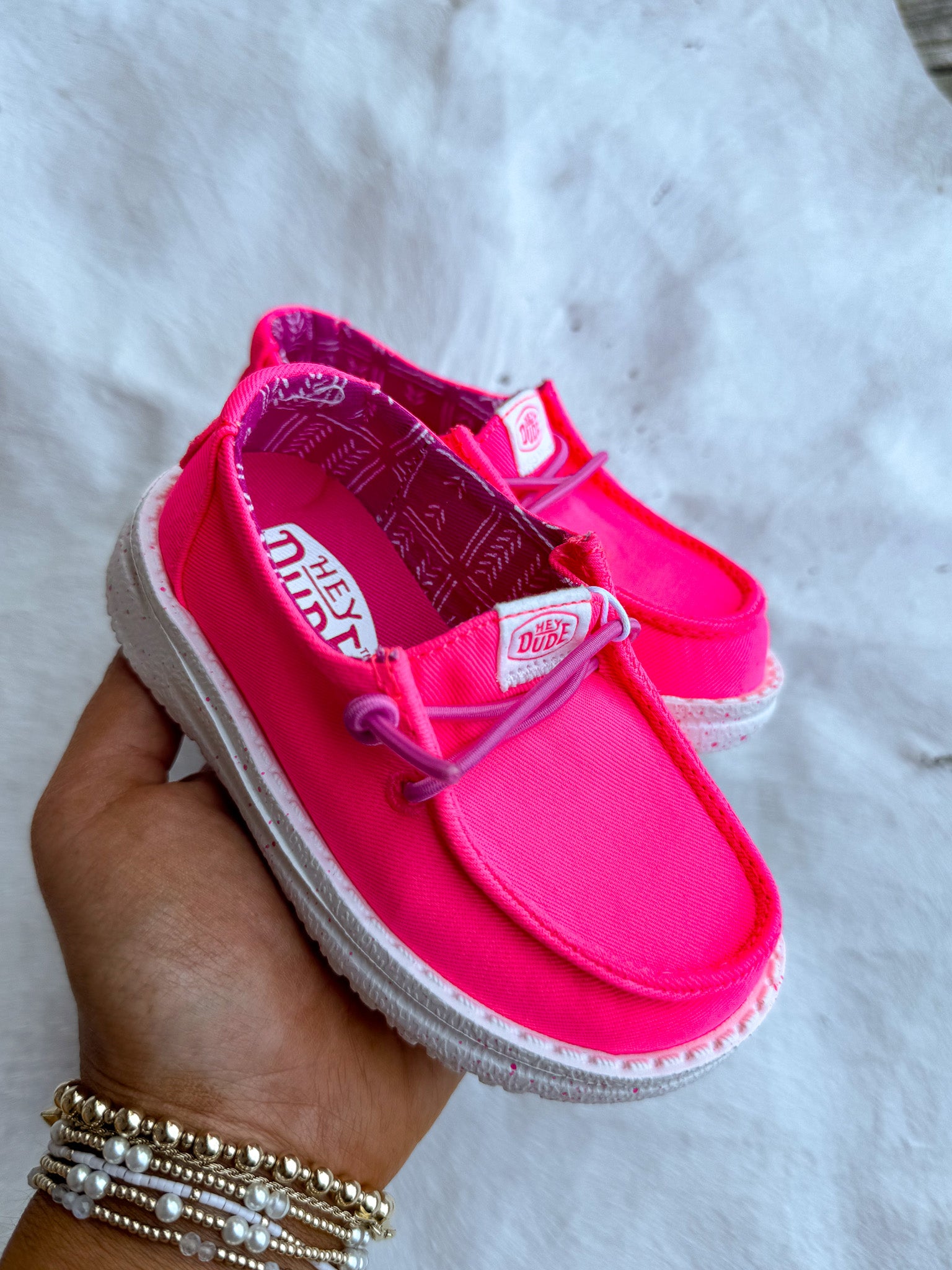 Hey Dude Wendy Youth Canvas Neon Pink