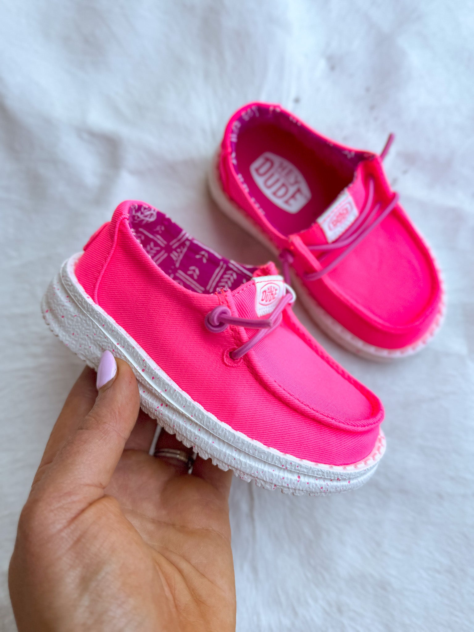 Hey Dude Wendy Toddler Canvas Neon Pink