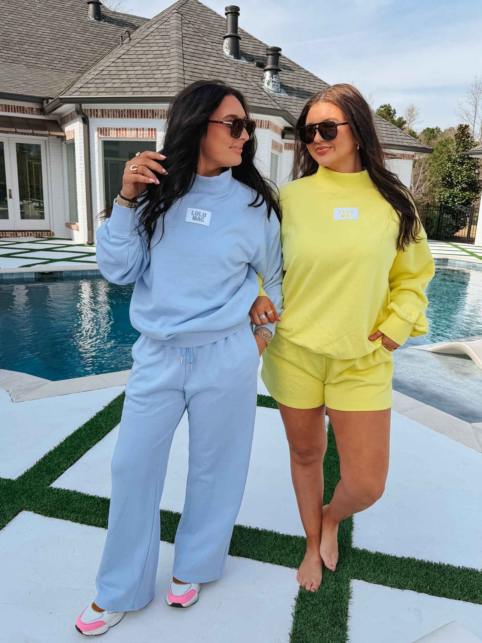 Lulu Mac Terry Cloth Sweatpants in Light Blue