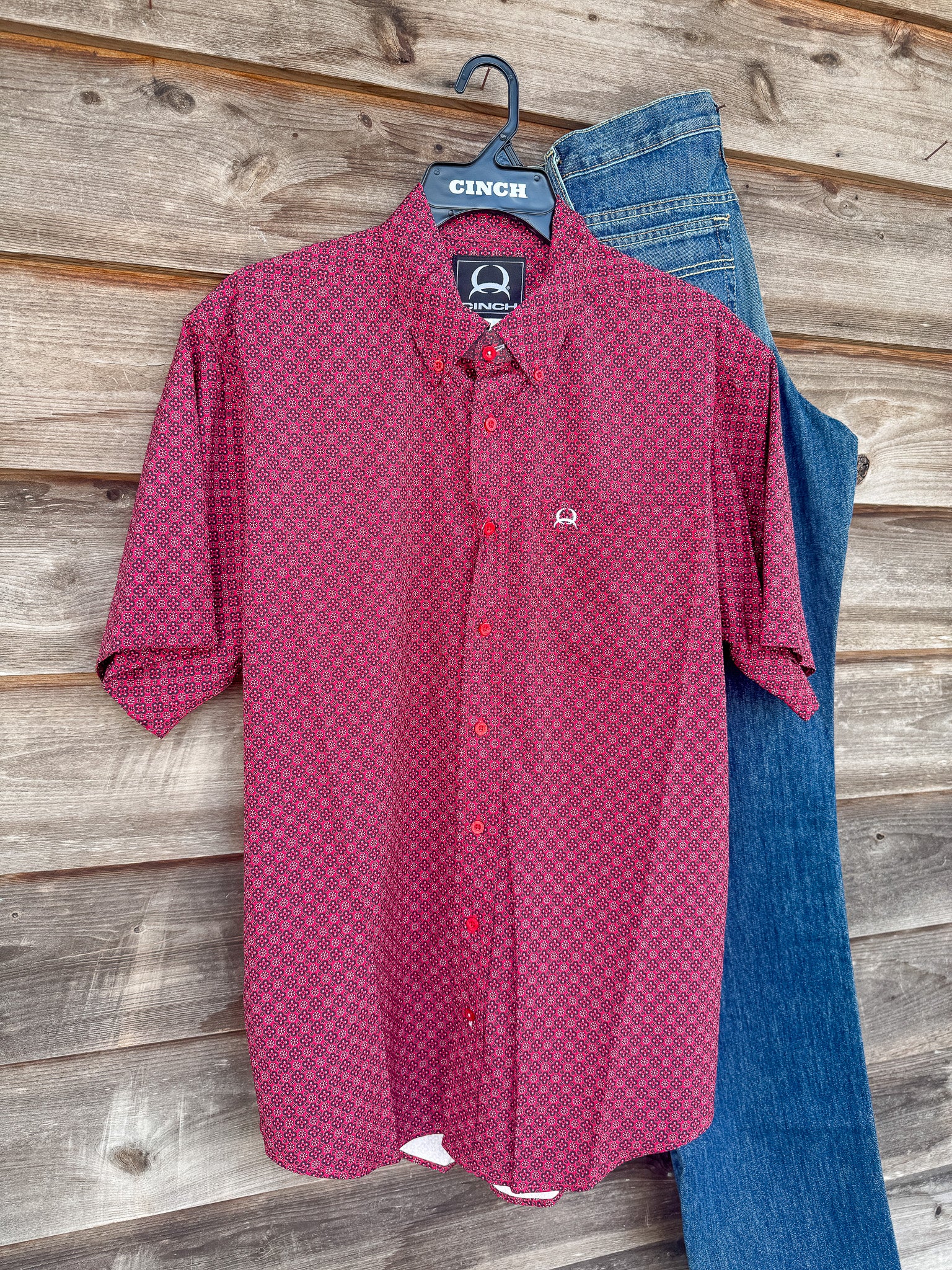 Men's Cinch Geometric Print Button-Down Western Shirt