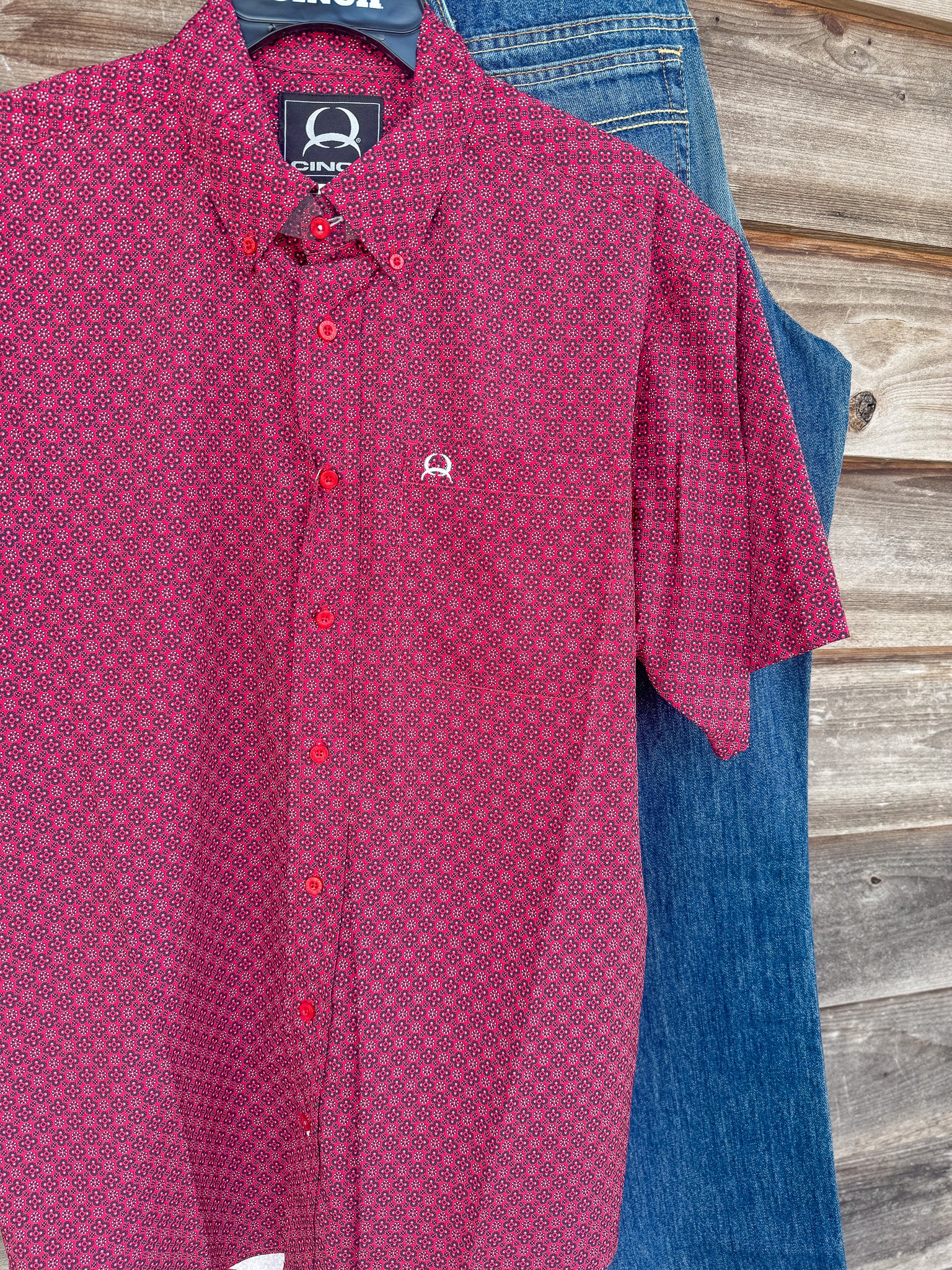 Men's Cinch Geometric Print Button-Down Western Shirt