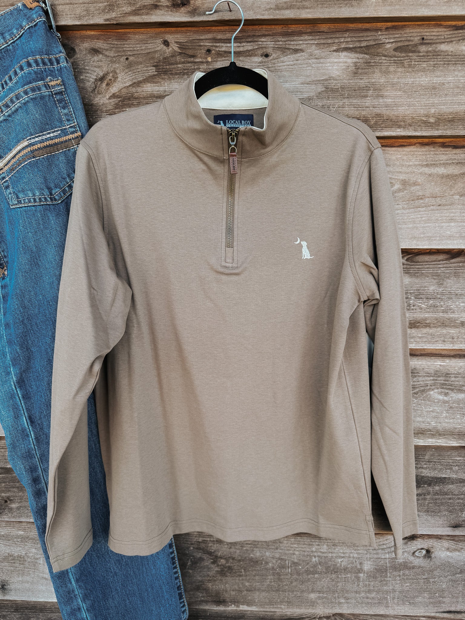 Men's Local Boy Bentley Quarter Zip in Brown