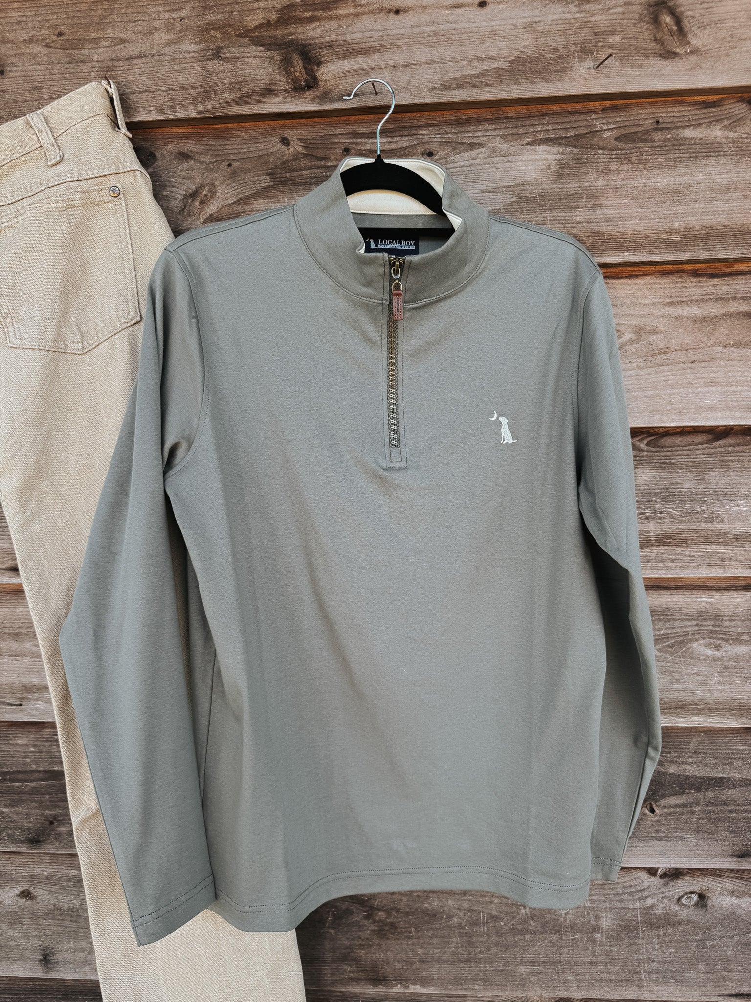 Men's Local Boy Bentley Quarter Zip in Smoke